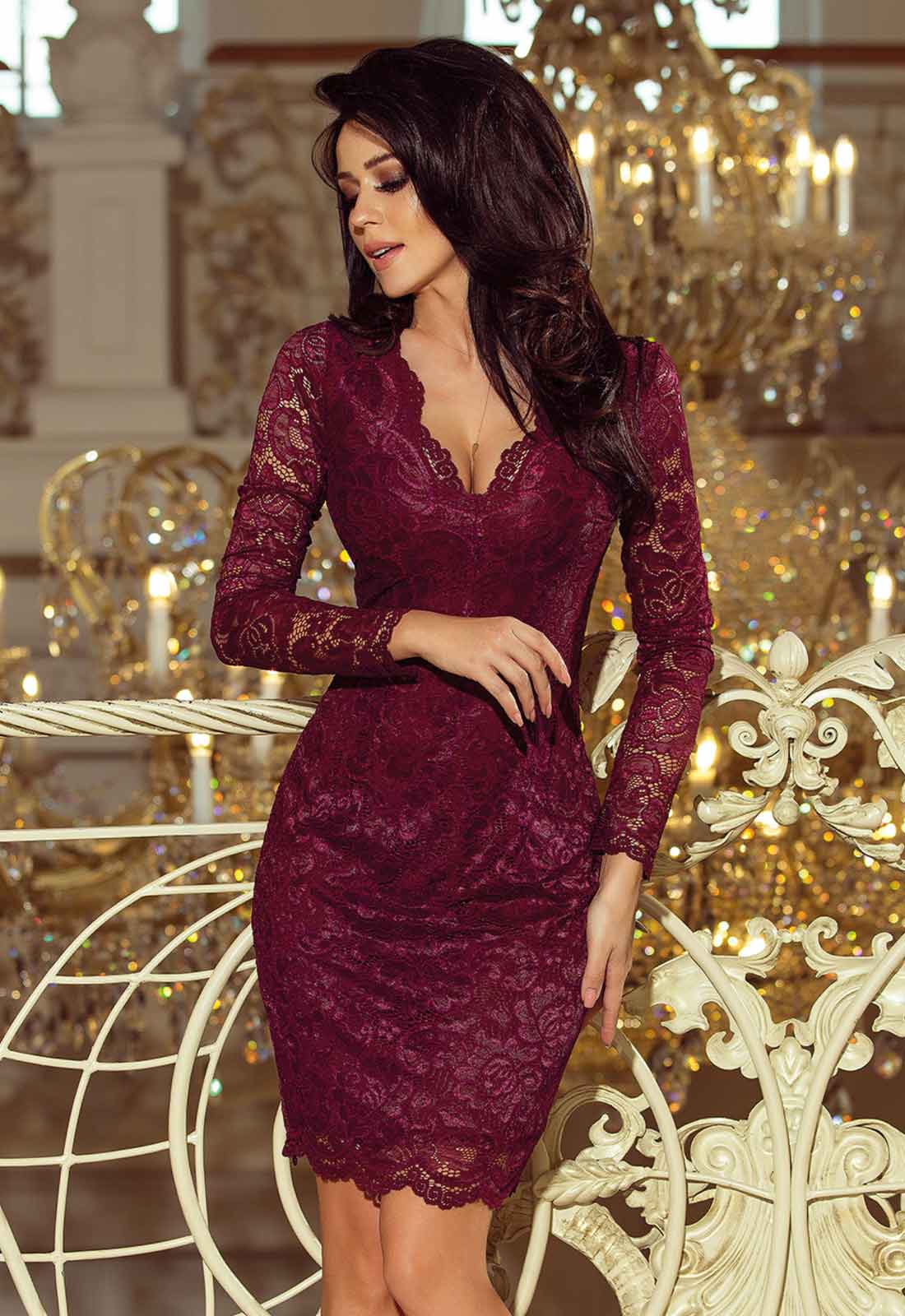 LBD Exclusive Burgundy Kate Party Dress-98477