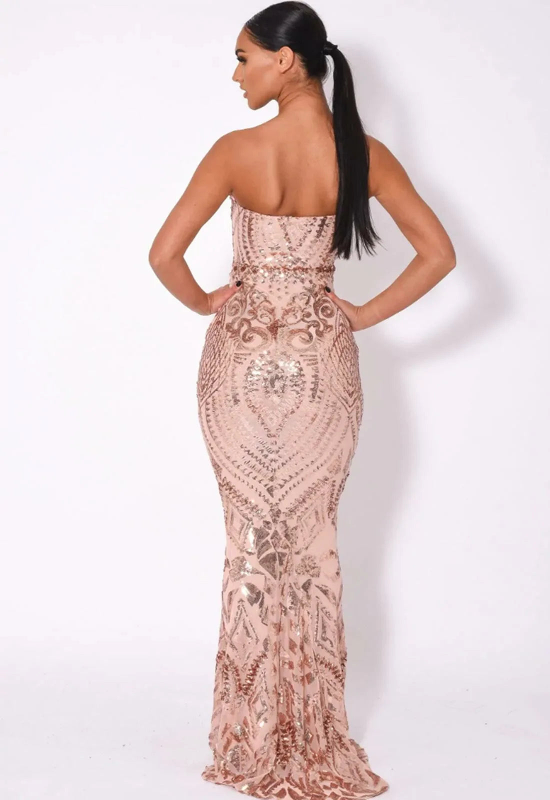 Nazz Collection Rose Gold Kenza Dress-116480