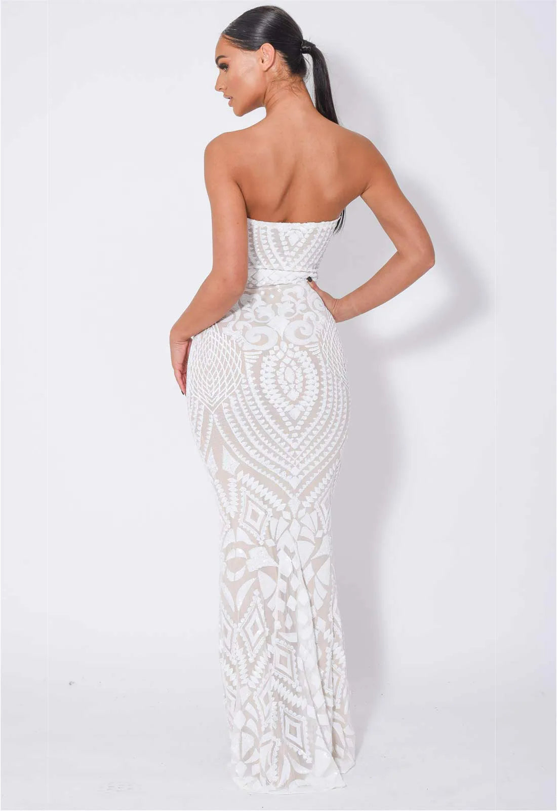 Nazz Collection White Kenza Maxi Dress-106643