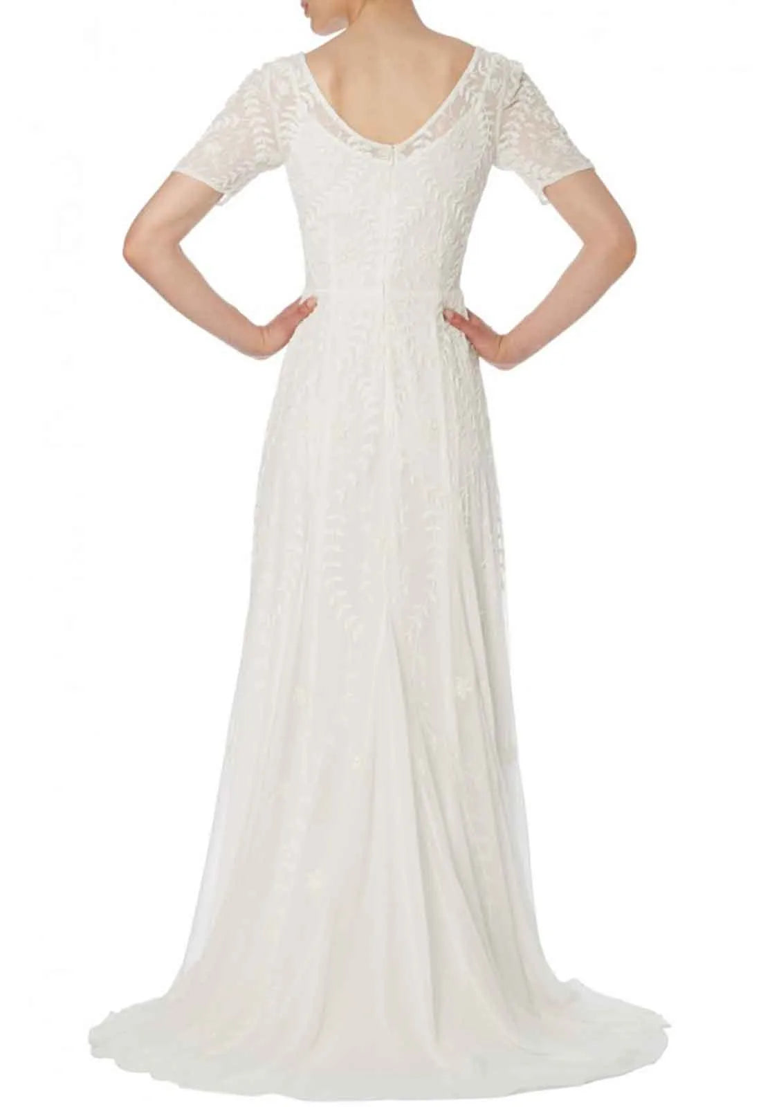 Raishma Georgette Evening Gown in Ivory-19299