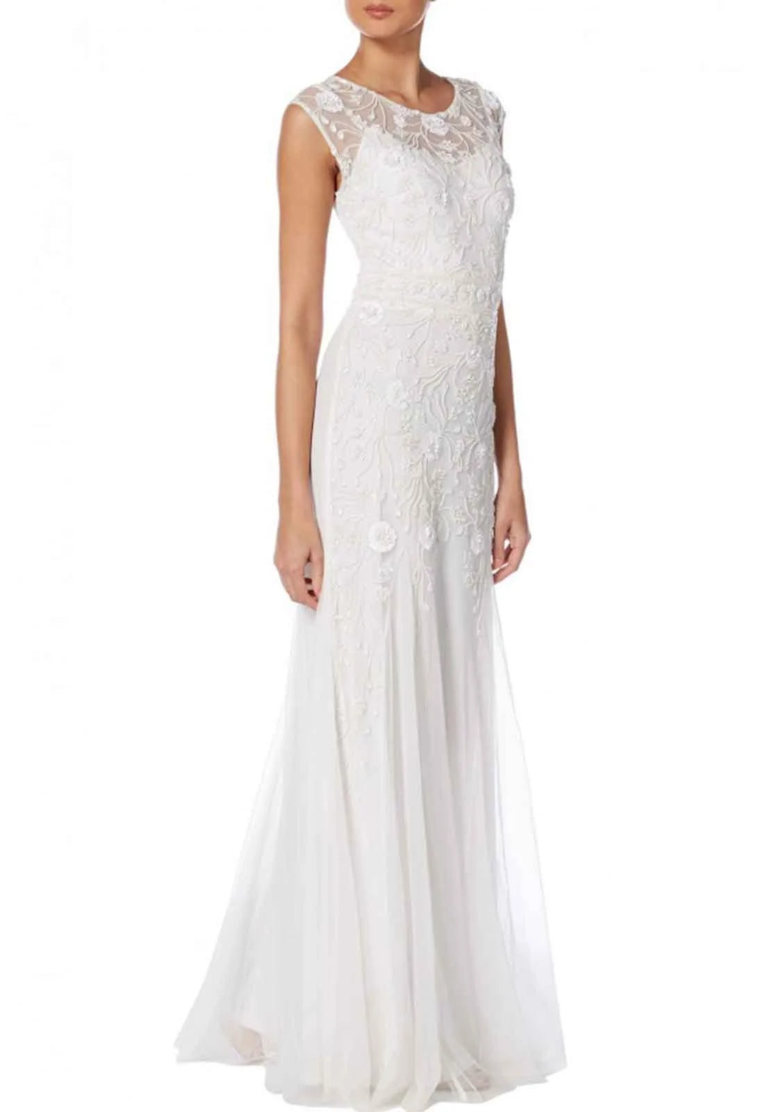 Raishma Beaded Gown in Ivory-19303