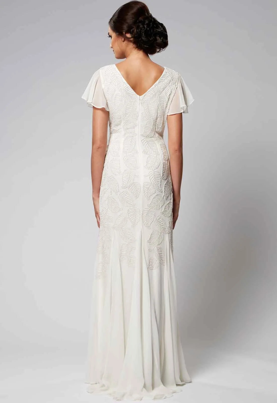 Raishma Leefy Embroidery Gown in White-19326