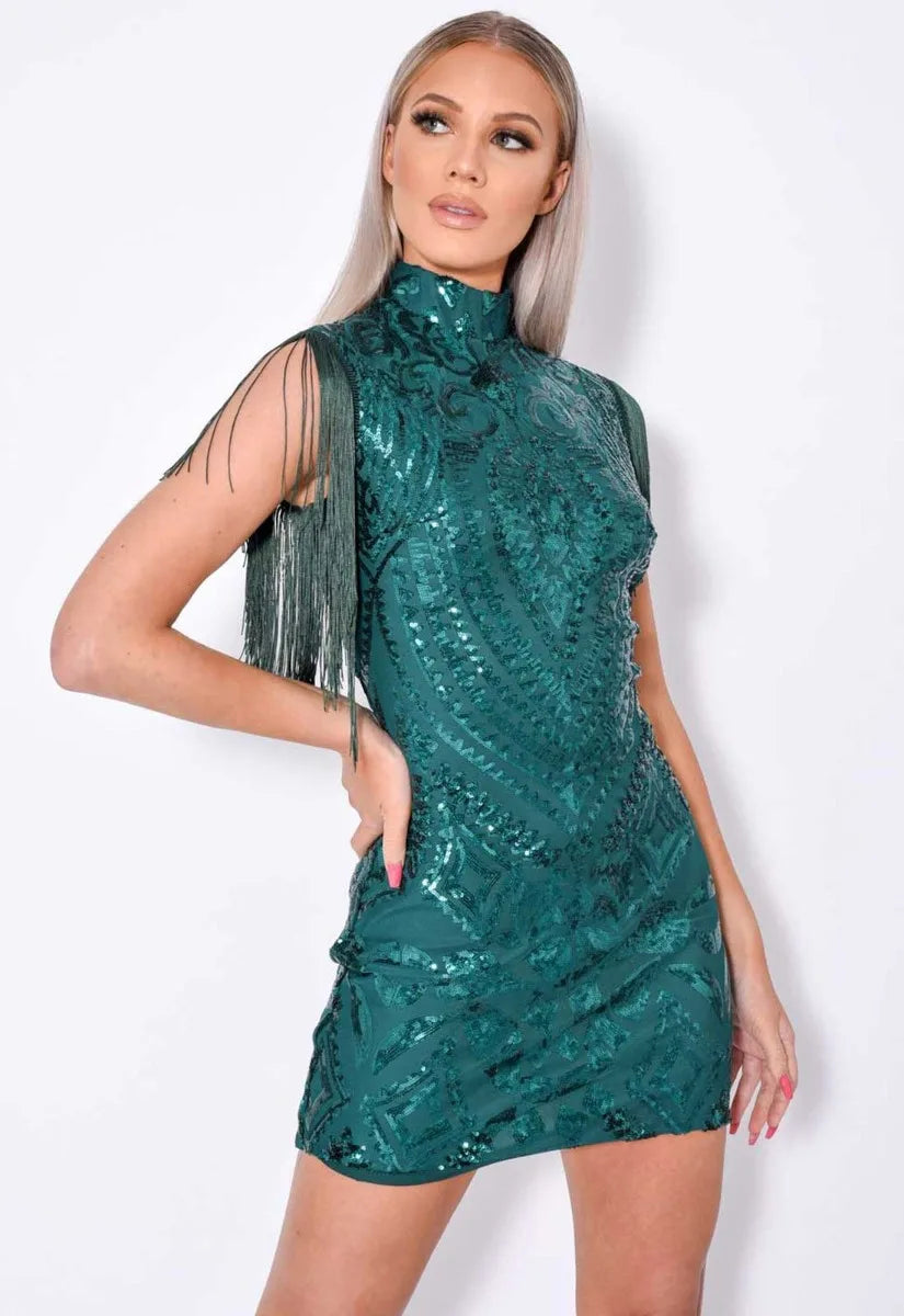 NAZZ Collection Green Kylie Mini Dress