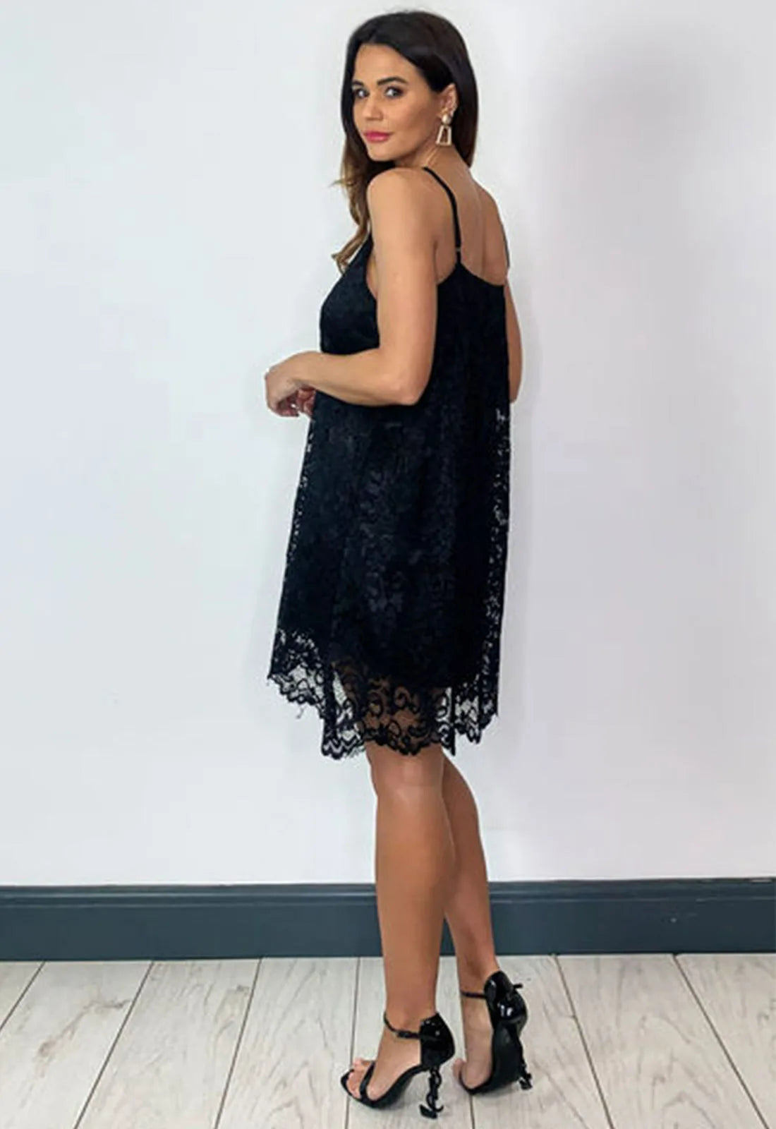Lady Flare Black Lace Dress-83034
