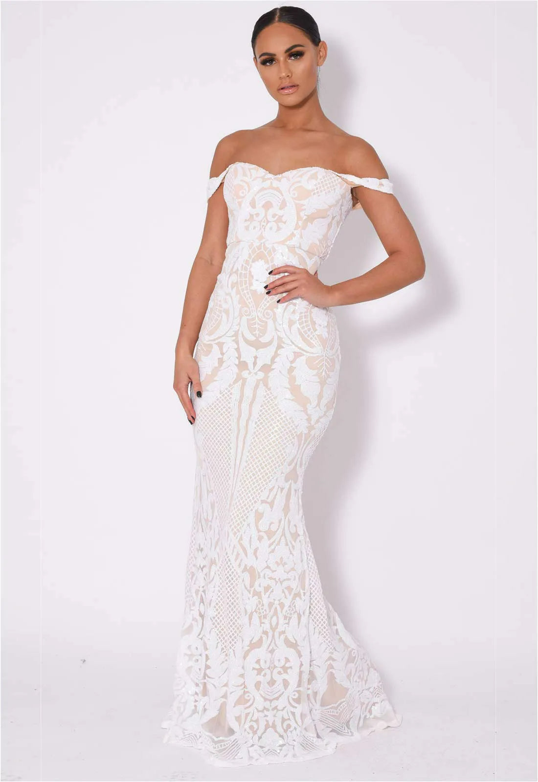 Nazz Collection White Layali Maxi Dress-0