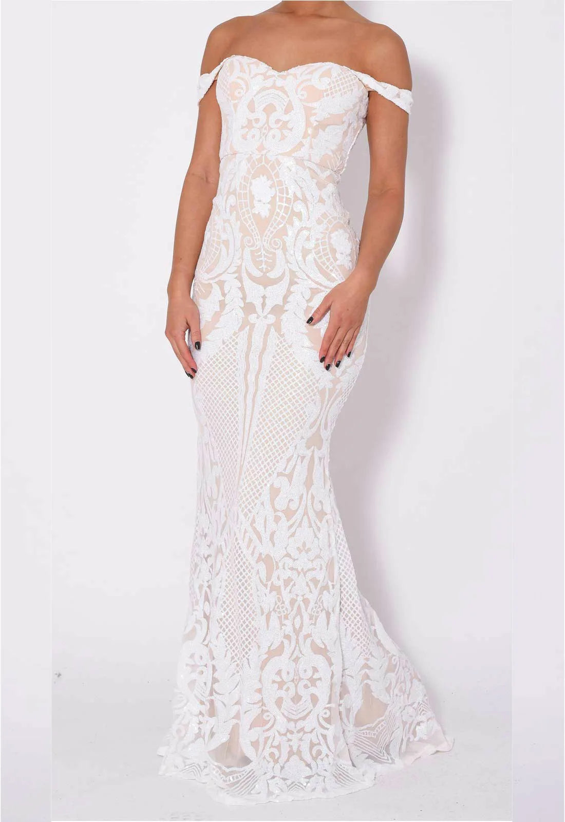 Nazz Collection White Layali Maxi Dress-106694