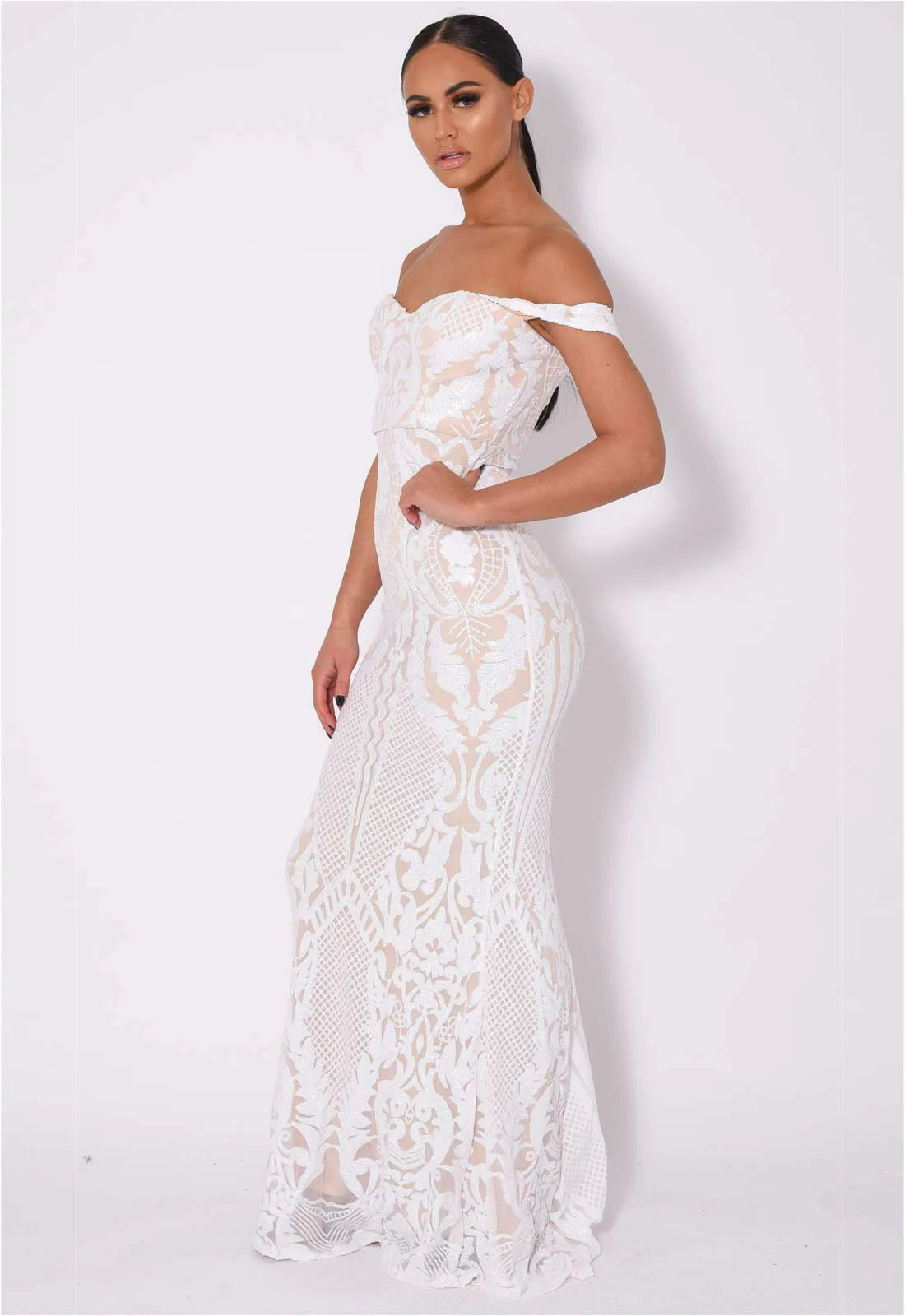 Nazz Collection White Layali Maxi Dress-106693