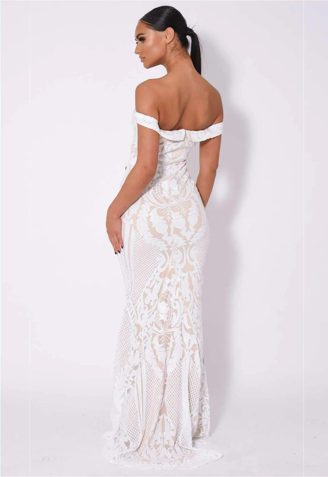 Nazz Collection White Layali Maxi Dress-106692