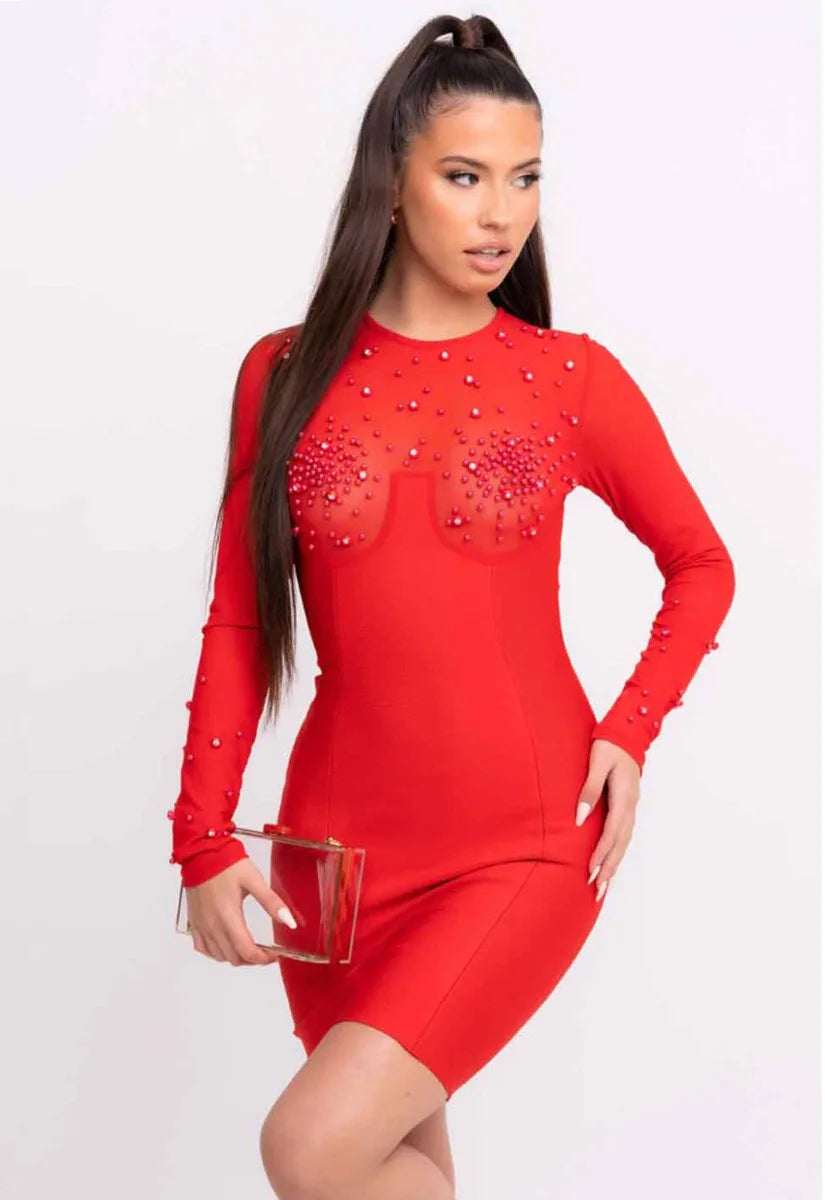 Nazz Collection Red Liberty Party Dress