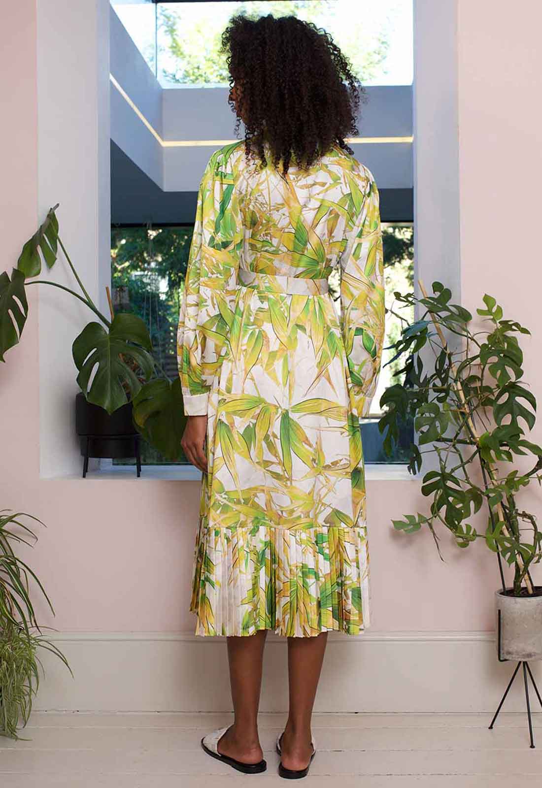 Raishma Studio Yellow Lilia Print Dress-111765