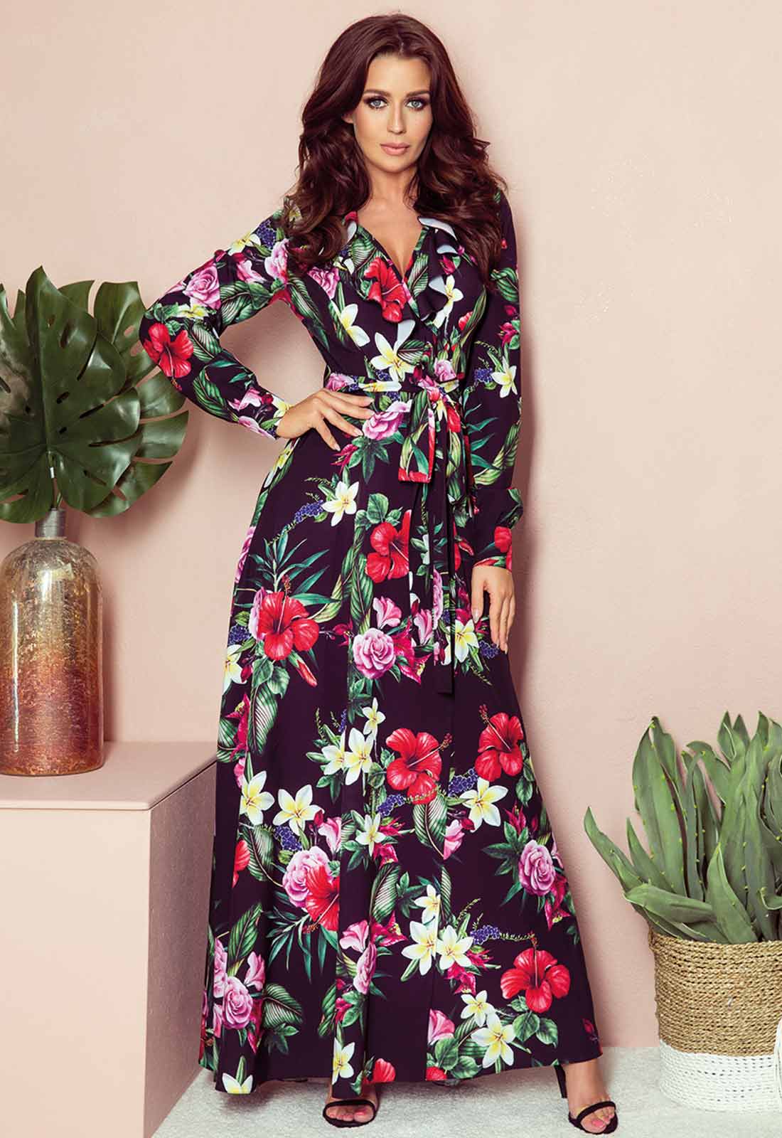 LBD Exclusive Multi Rose Maxi Print Dress-0