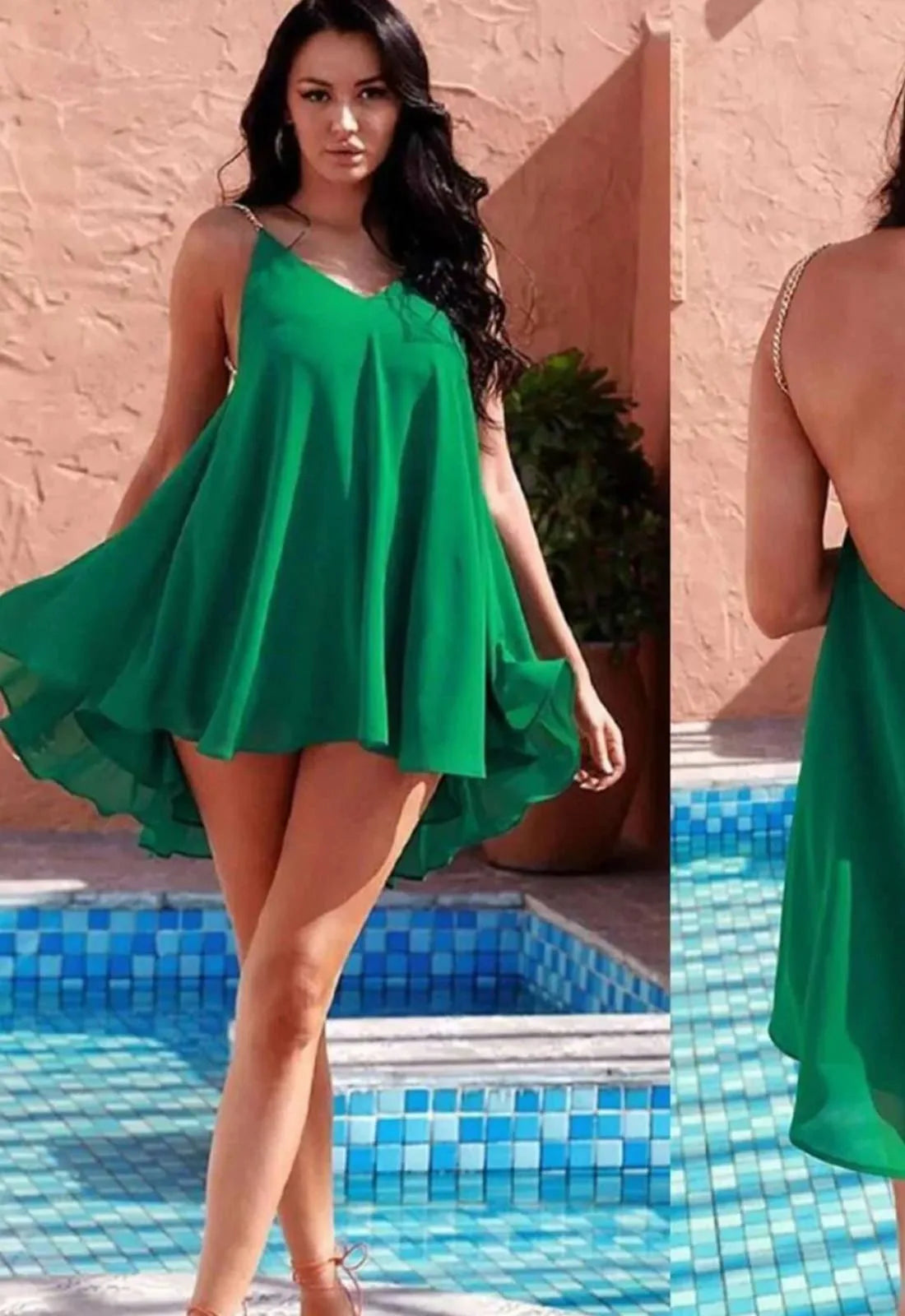 Nazz Green Maddie Mini Dress-0