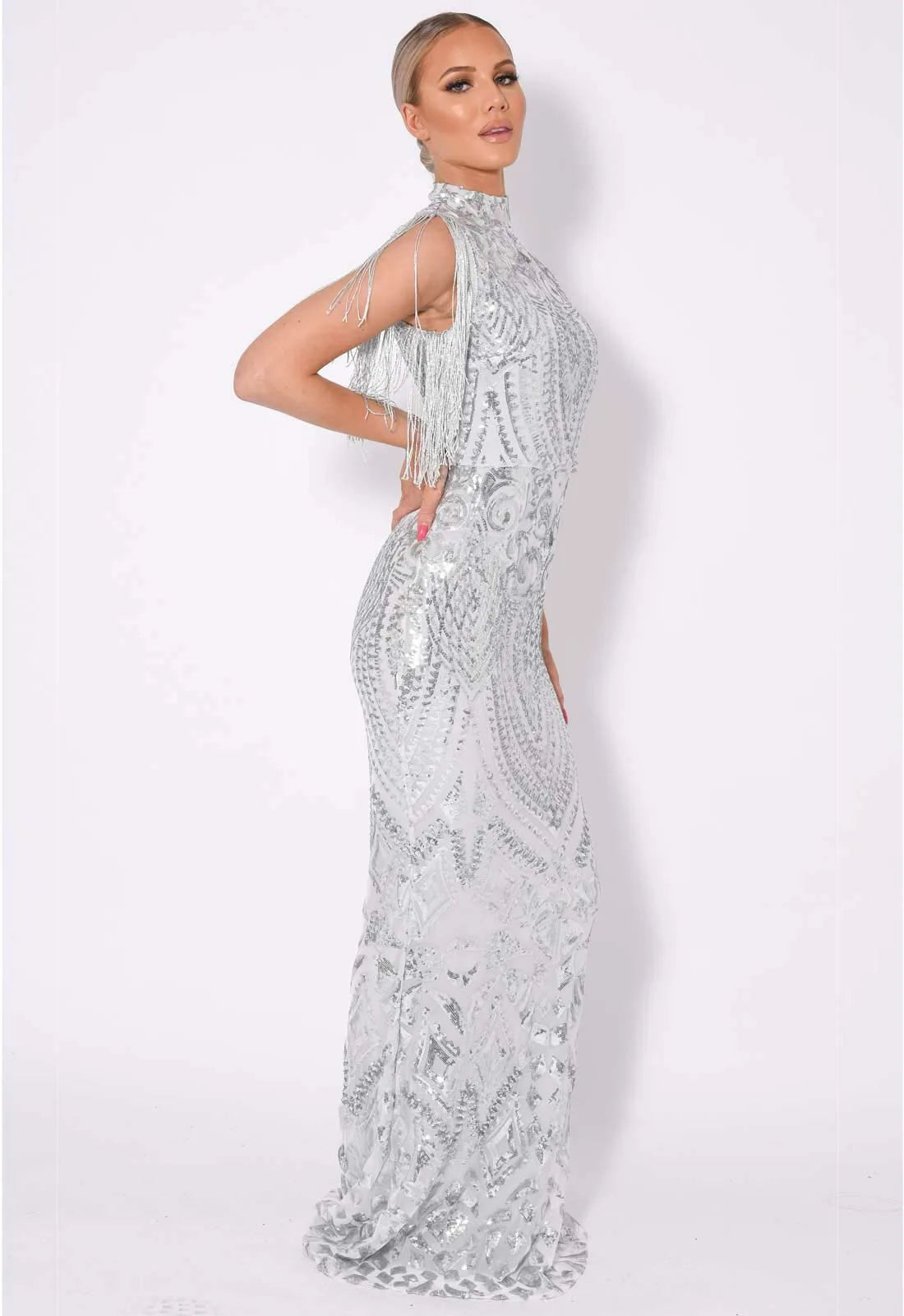 Nazz Collection Silver Magic Maxi Dress-106702