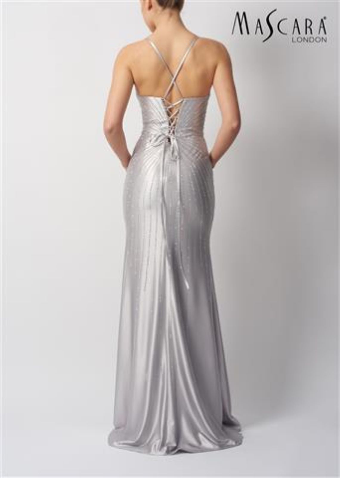 Mascara London Diamond Jersey Silver Gown
