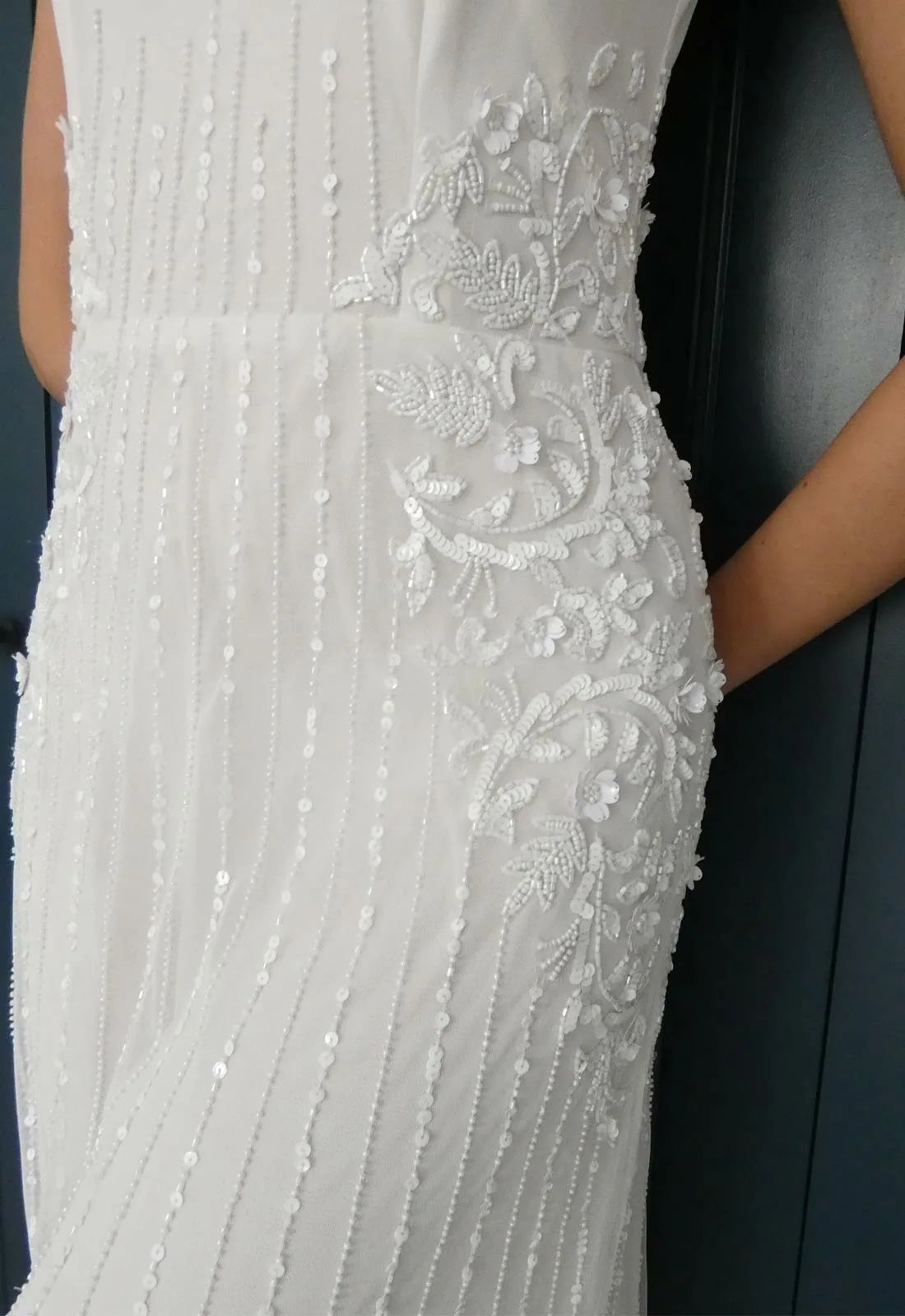 Raishma Couture White Mirabelle Embellished Maxi Dress-112601