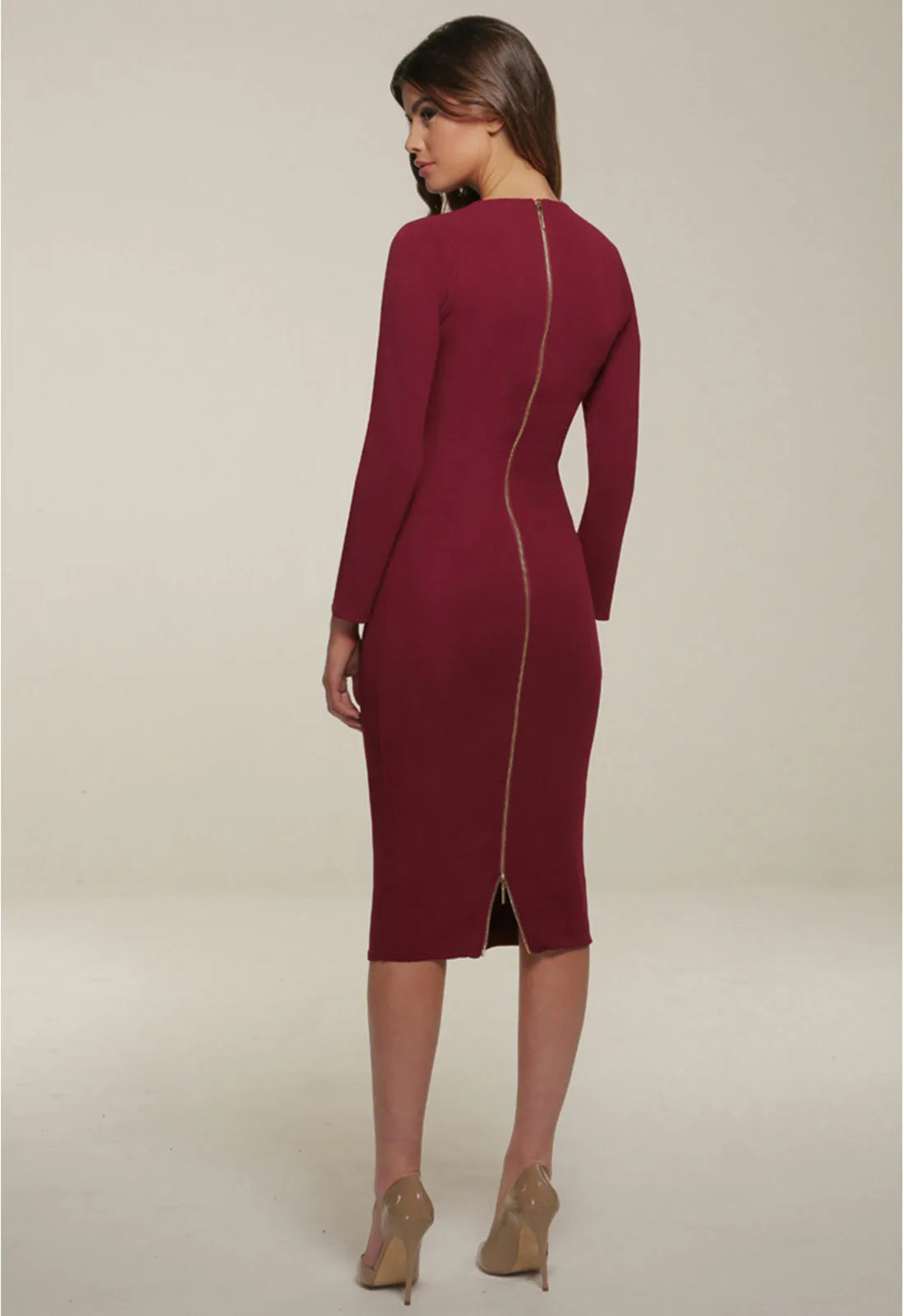 Honor Gold Kelsey Midi Dress in Berry -6099