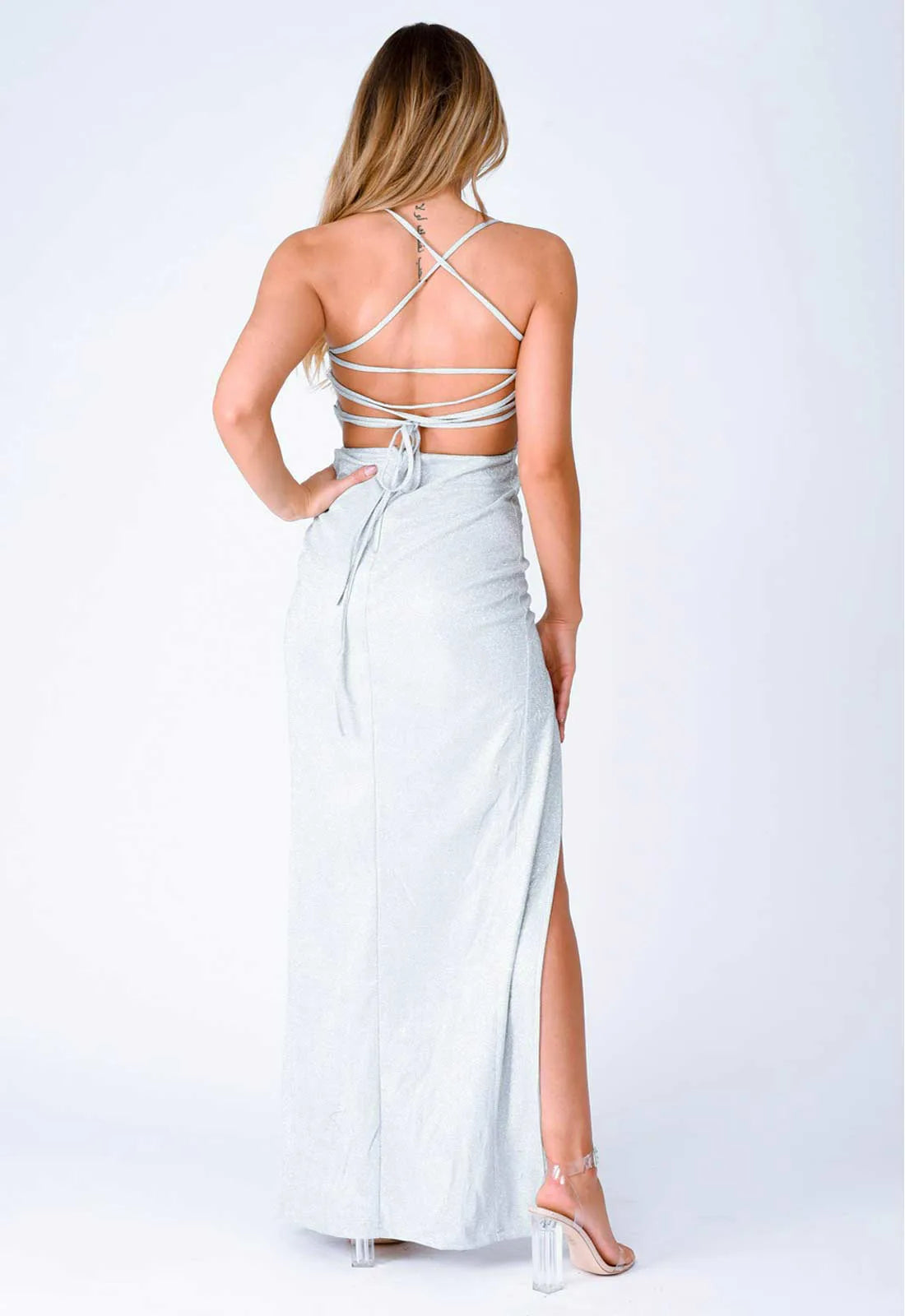 Nazz Collection Silver Costa Ricca Maxi Dress-95453