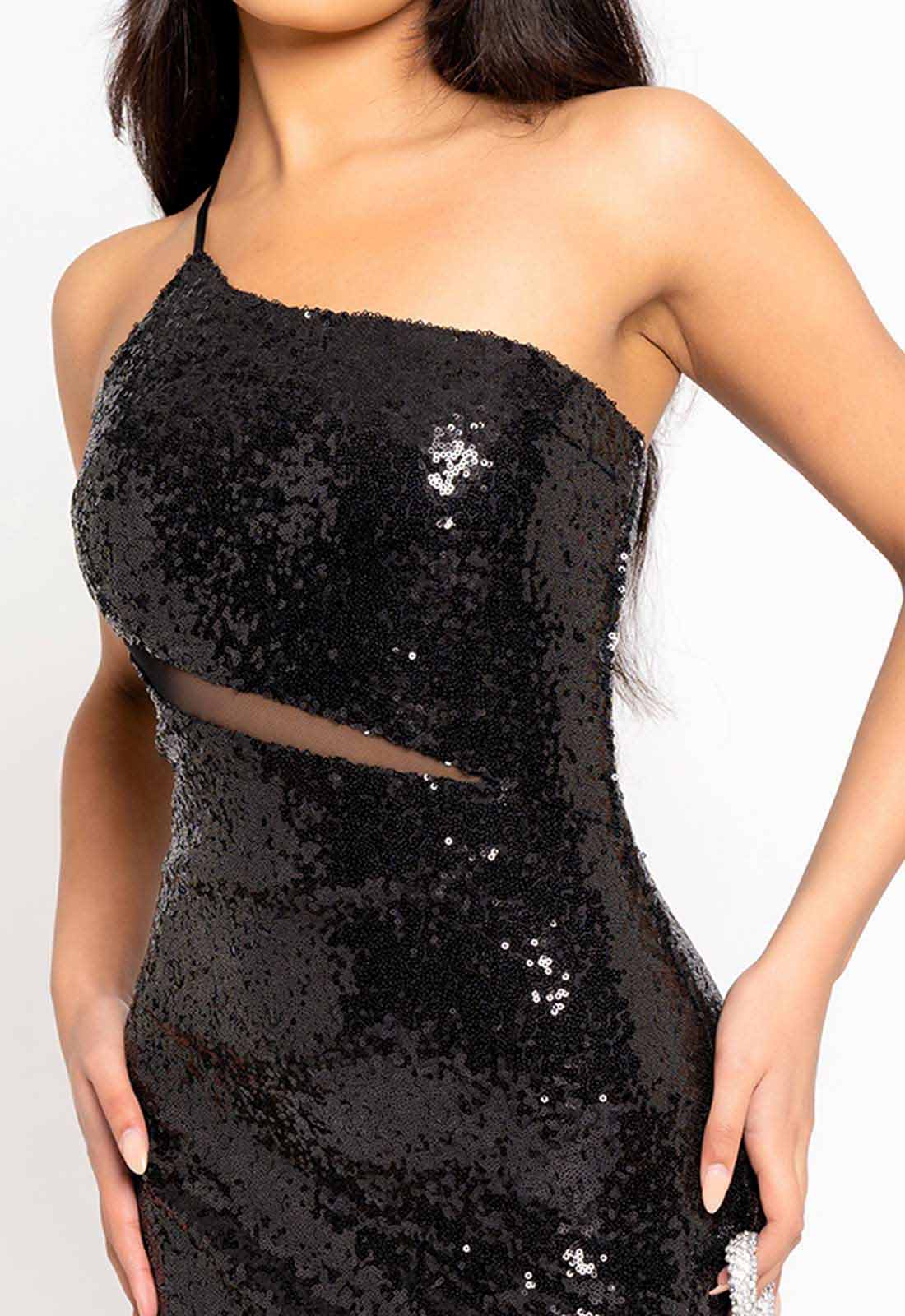 Nazz Collection Black Phantasy Sequin Maxi Dress-112123