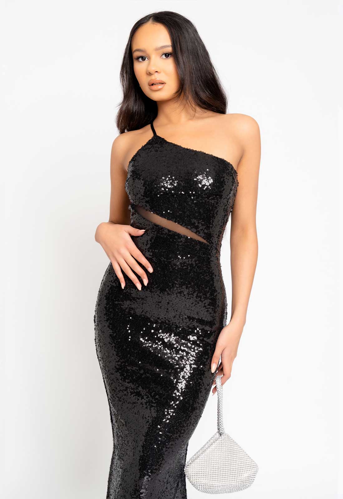 Nazz Collection Black Phantasy Sequin Maxi Dress-112122