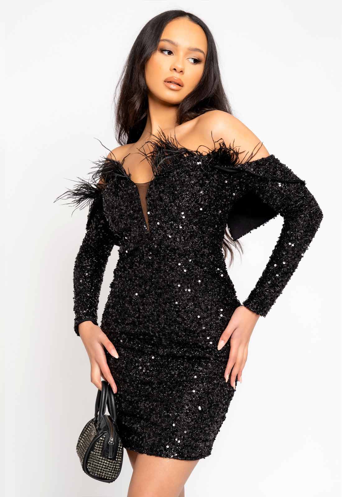 Nazz Collection Black Guestlist Sequin Mini Dress-112143