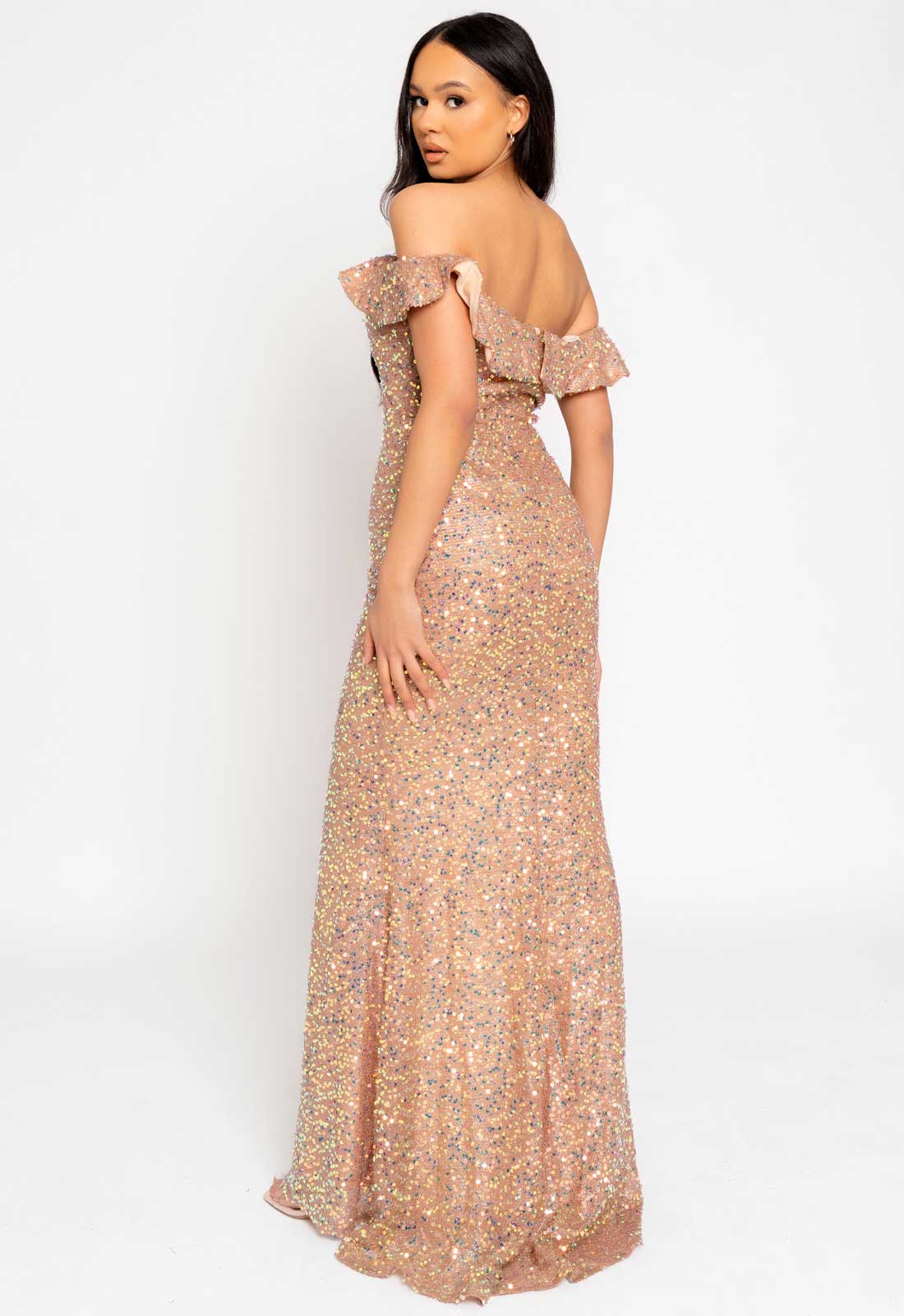 Nazz Collection Rose Gold Eclipse Maxi Dress-112113