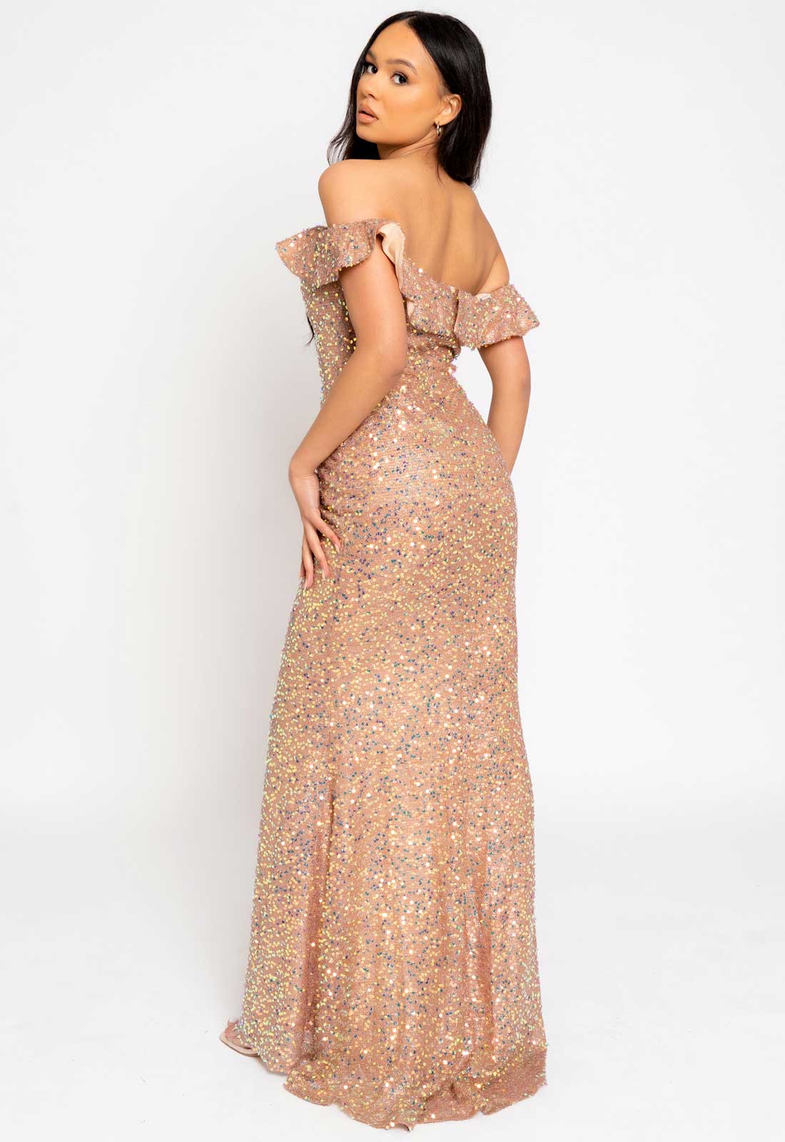 Nazz Collection Rose Gold Eclipse Maxi Dress-112110