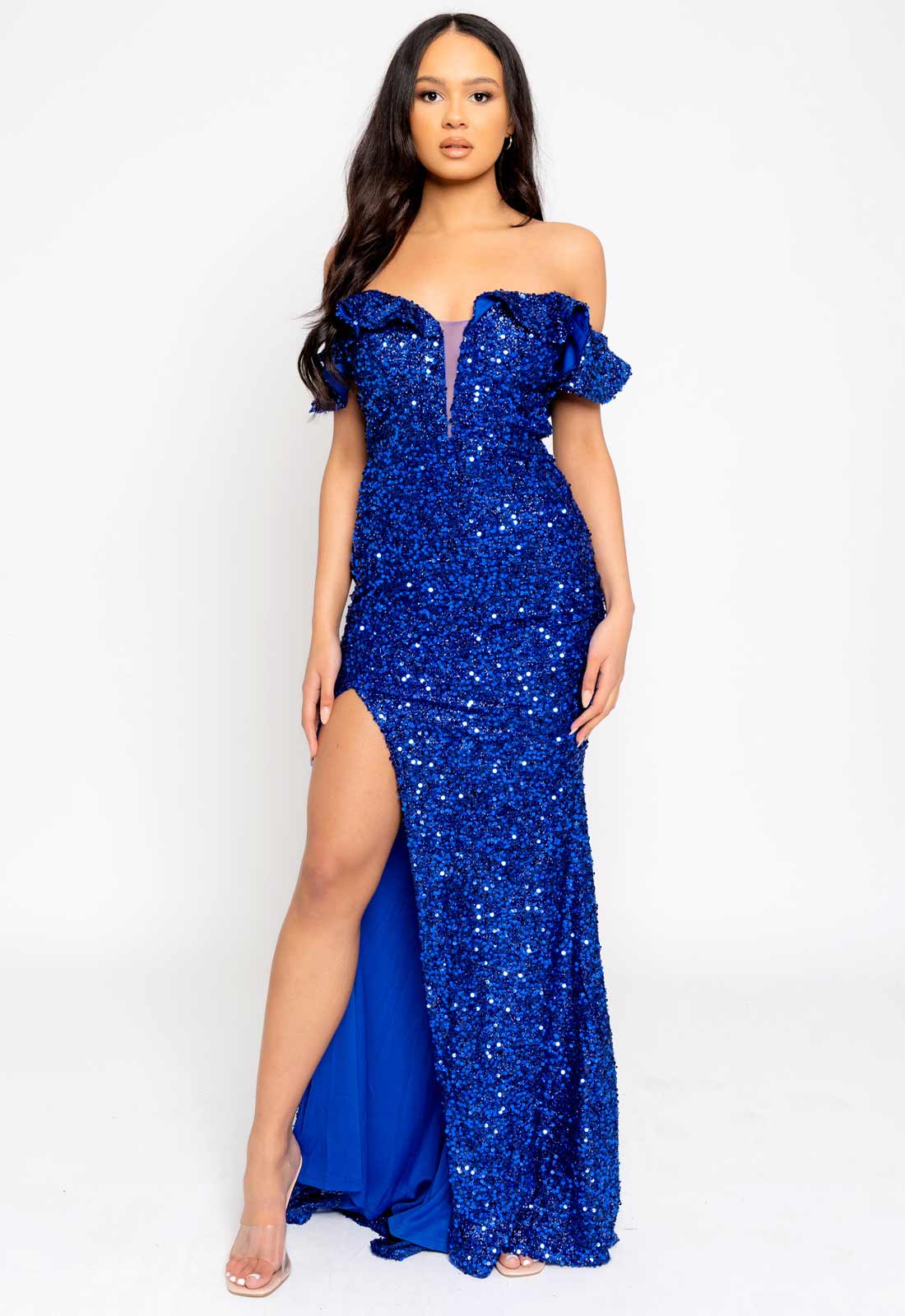 Nazz Collection Blue Eclipse Sequin Maxi Dress-0