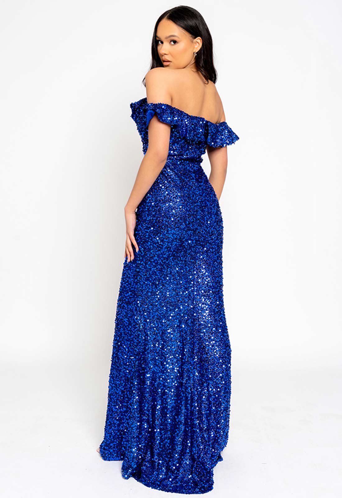 Nazz Collection Blue Eclipse Sequin Maxi Dress-112165