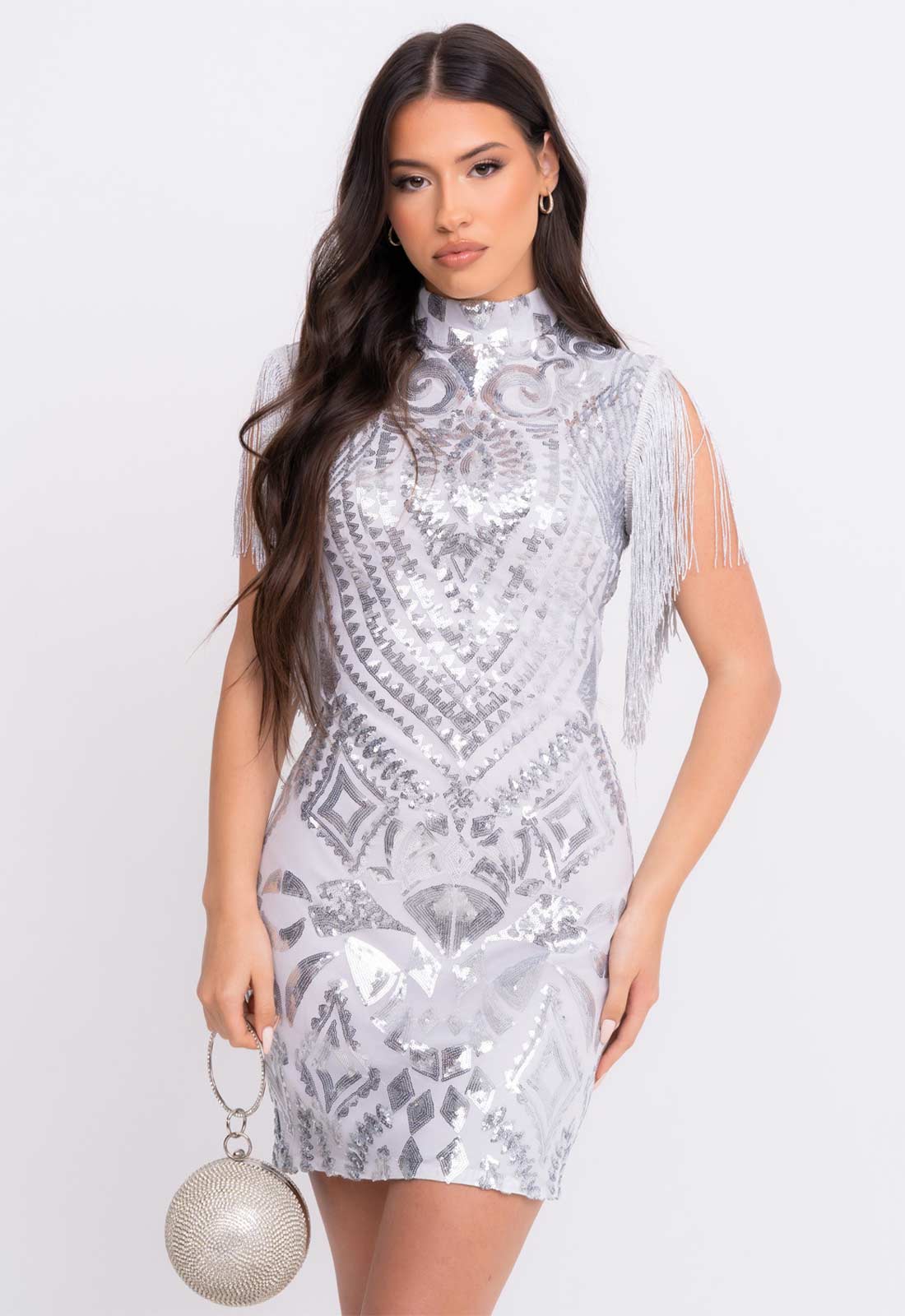 Nazz Collection Silver Kylie Mini Dress-0