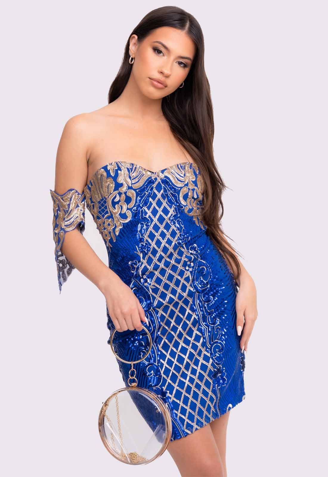 Nazz Collection Blue Rumour Mini Dress-106711