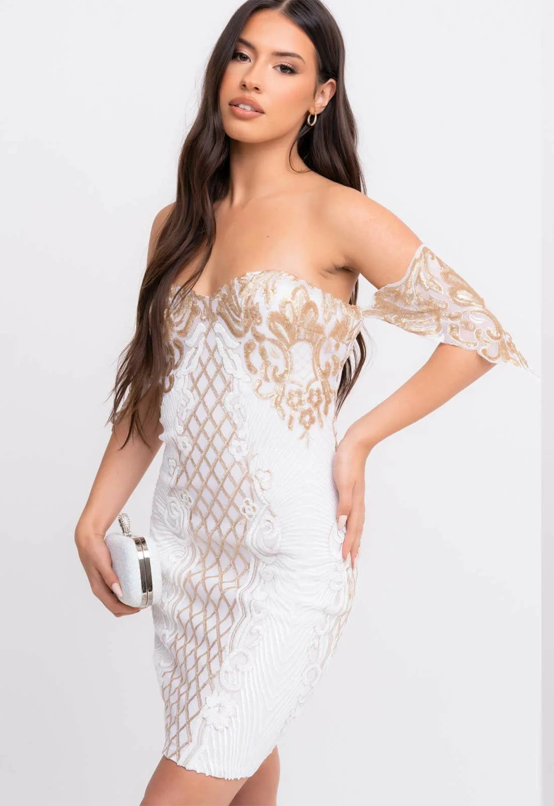 Nazz Collection White Rumour Mini Dress-106720
