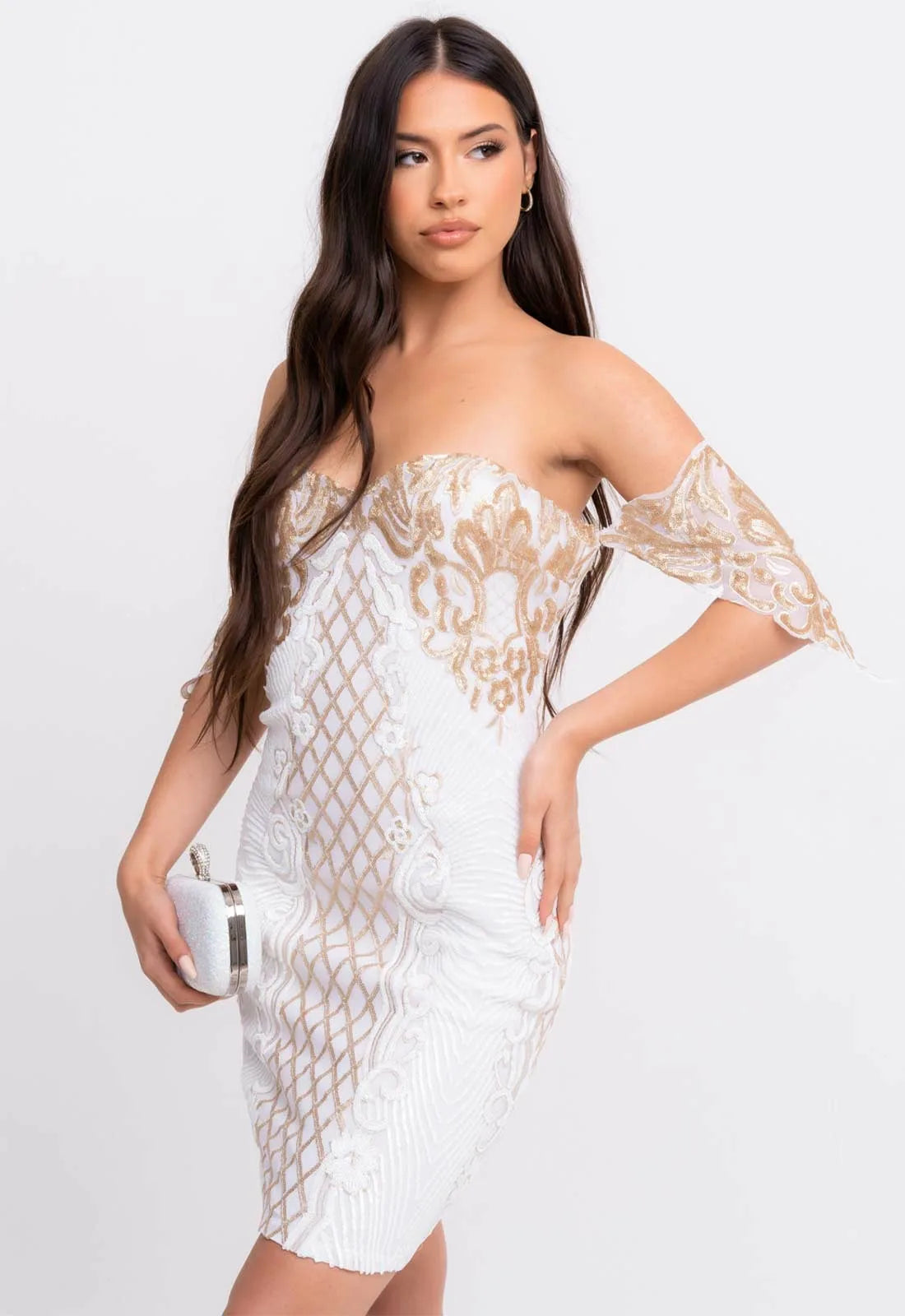 Nazz Collection White Rumour Mini Dress-106719