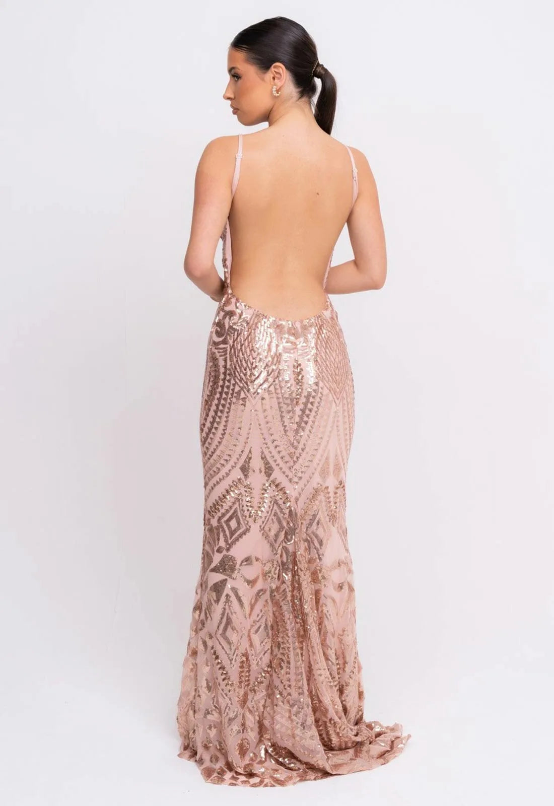 Nazz Collection Rose Gold Spotlight Maxi Dress-106729