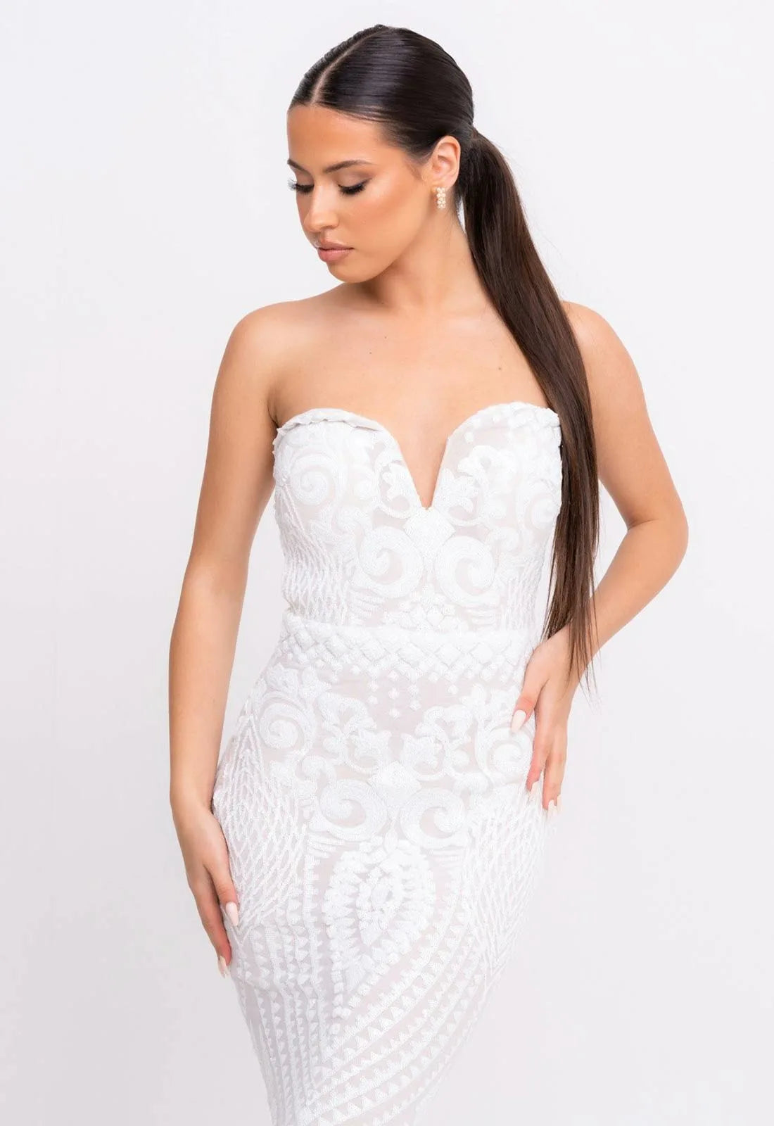 Nazz Collection White Kenza Maxi Dress-106635