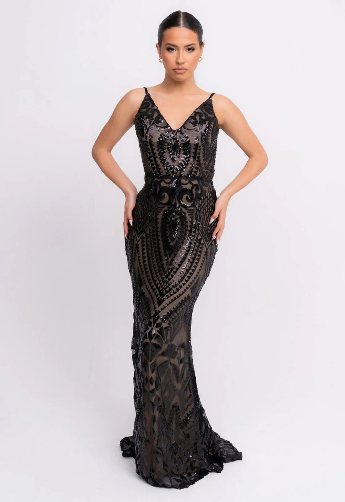 NAZZ Collection Black Spotlight Maxi Dress-0