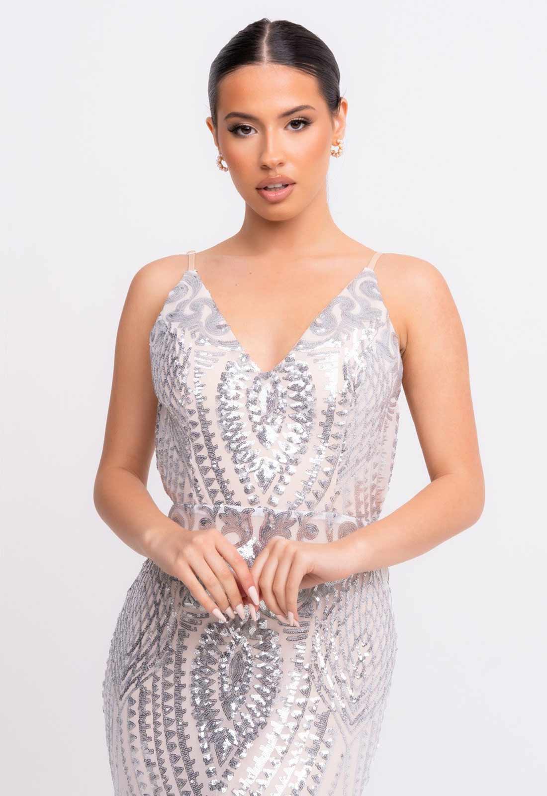Nazz Collection Silver Spotlight Maxi Dress-106736