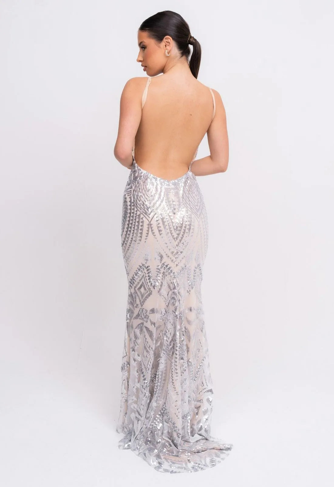 Nazz Collection Silver Spotlight Maxi Dress-106741