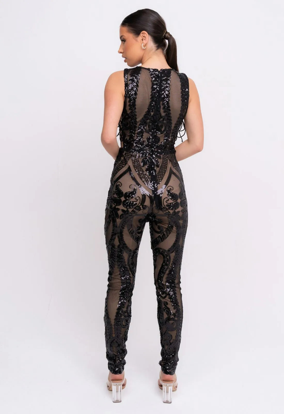 Nazz Collection Black Epic Sequin Jumpsuit-107108