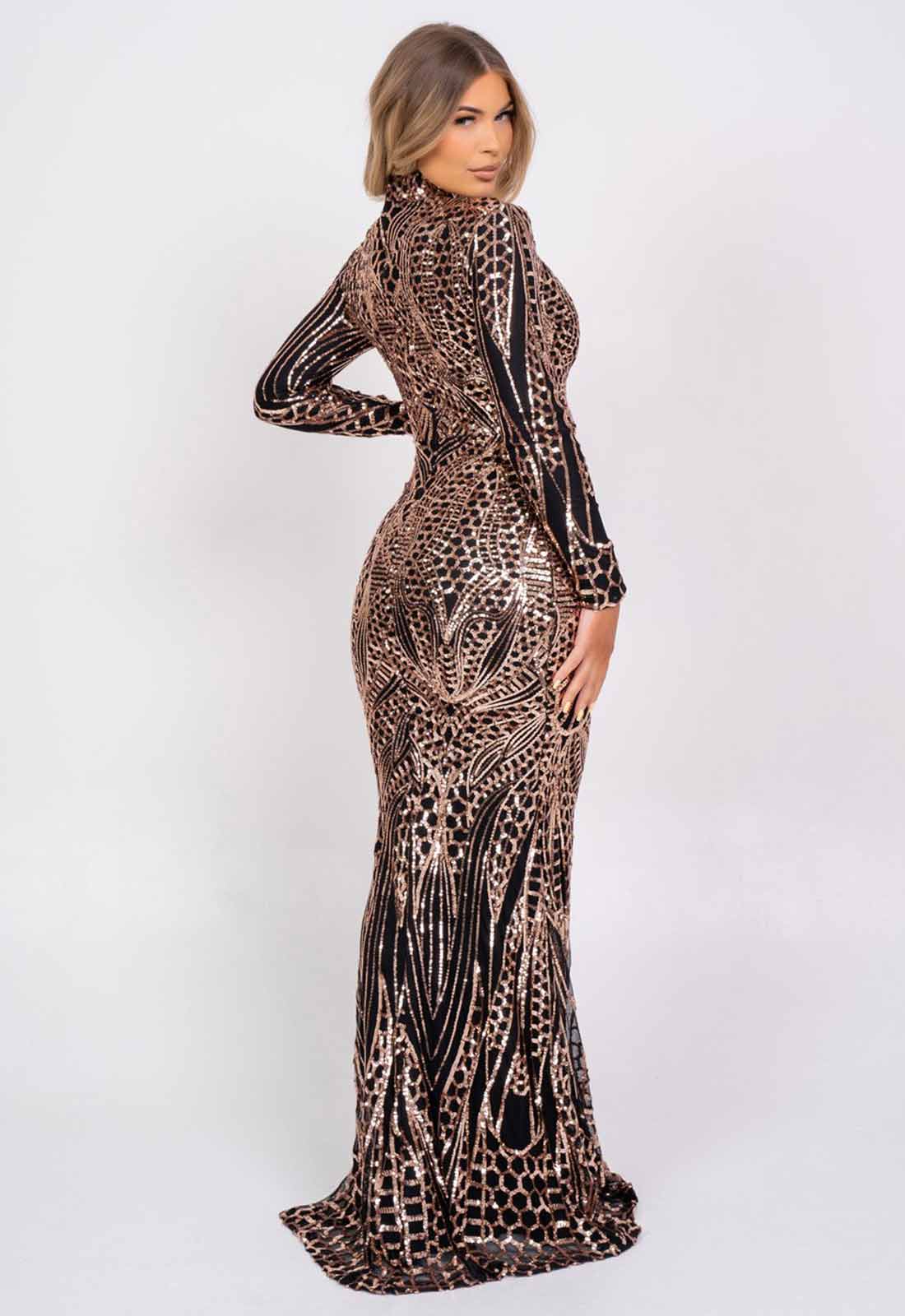 Nazz Collection Black Amira Sequin Maxi Dress-100004