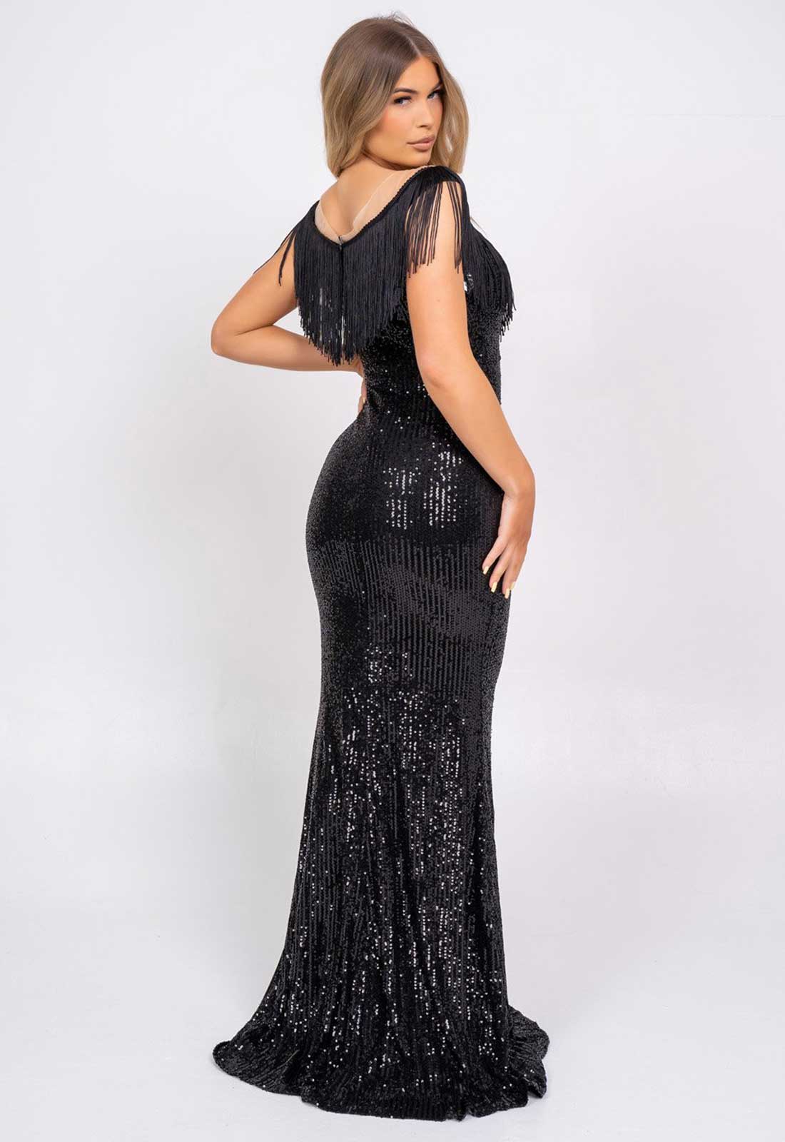 Nazz Collection Black Kendal Sequin Maxi Dress-99973