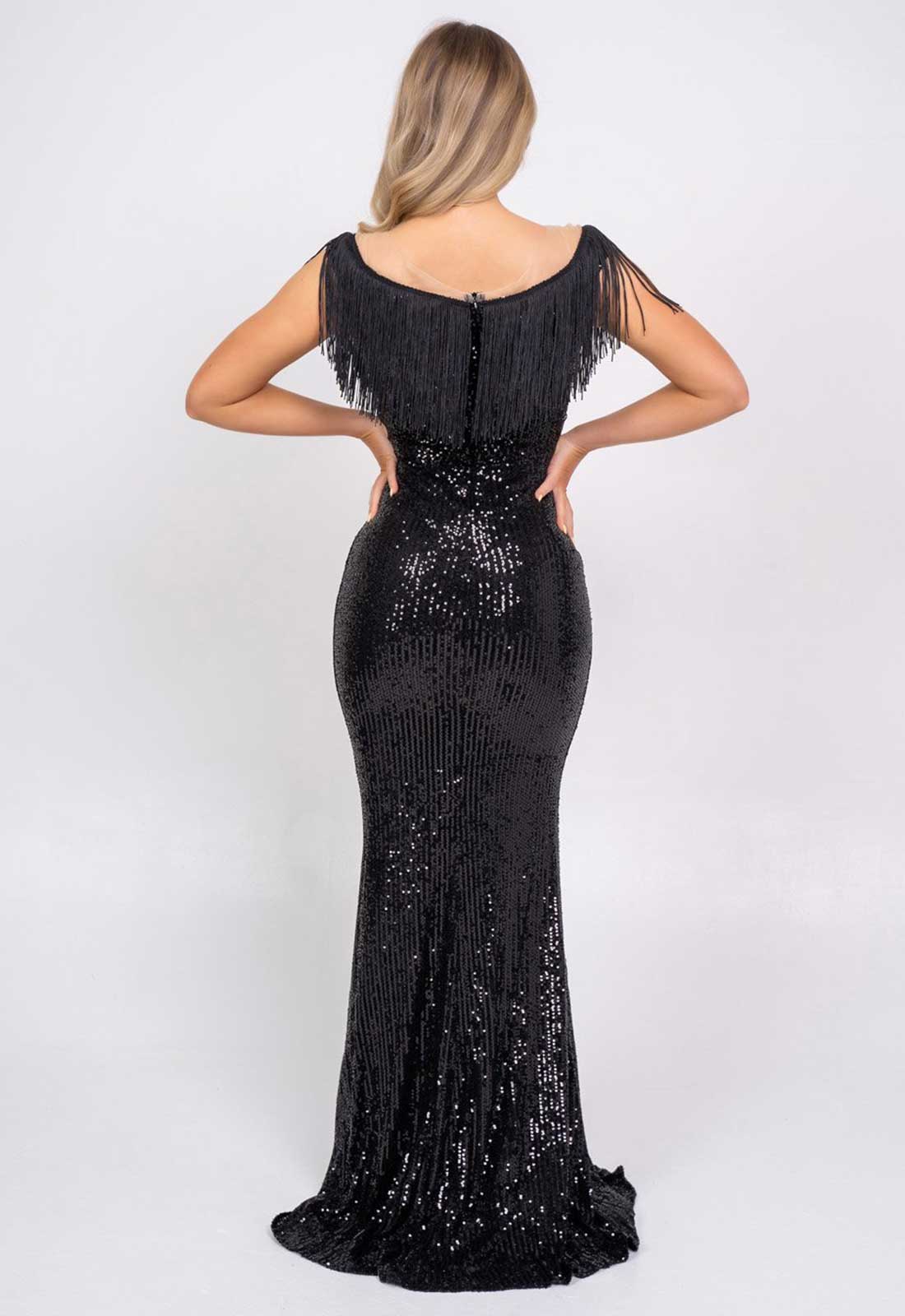 Nazz Collection Black Kendal Sequin Maxi Dress-99975