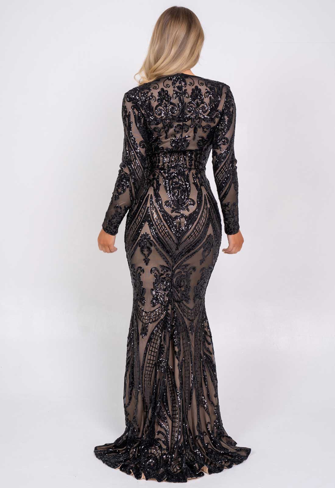 Nazz Collection Black Arabella Sequin Maxi Dress-99948