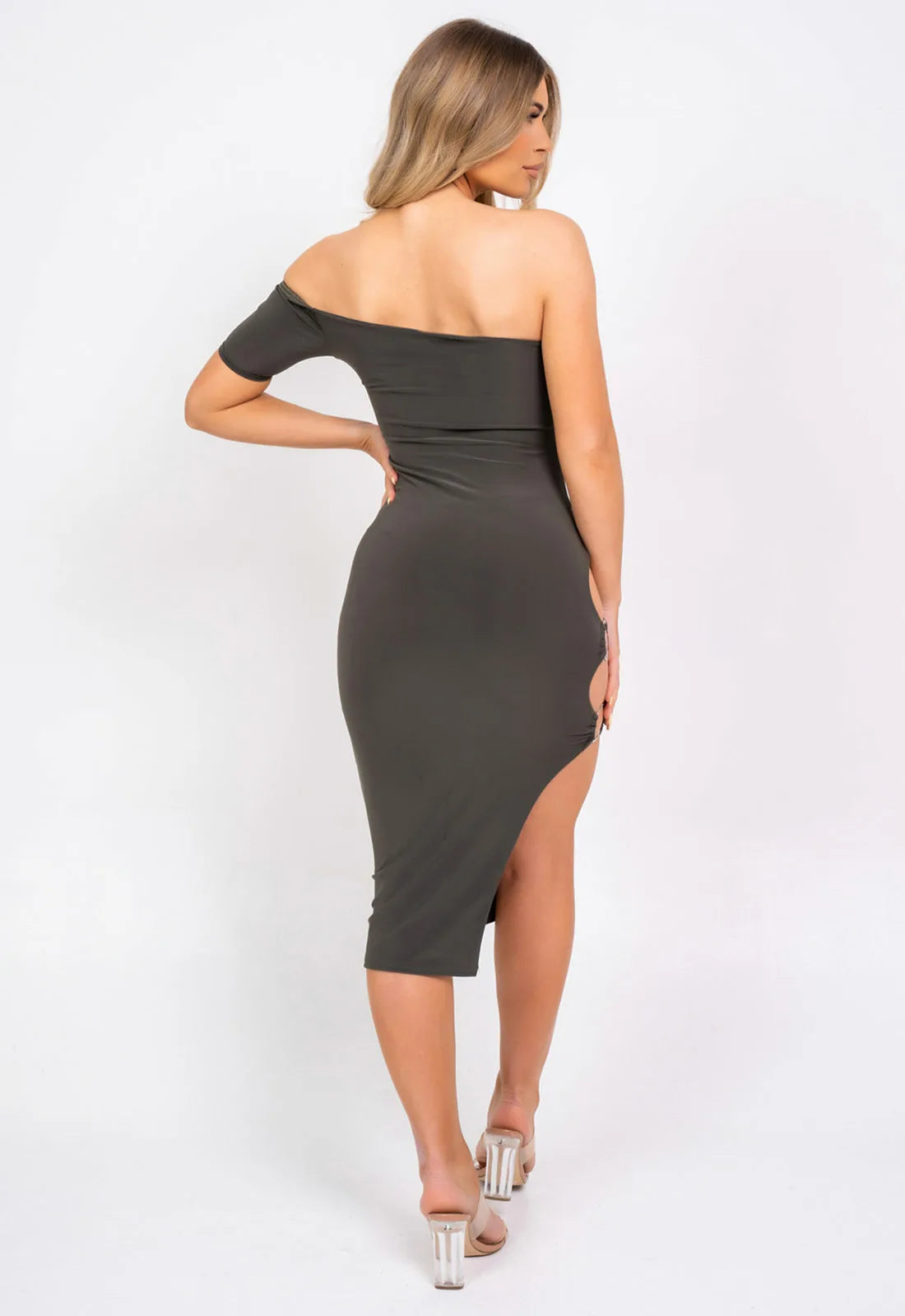 Nazz Collection Khaki The Baddest Midi Dress-101393