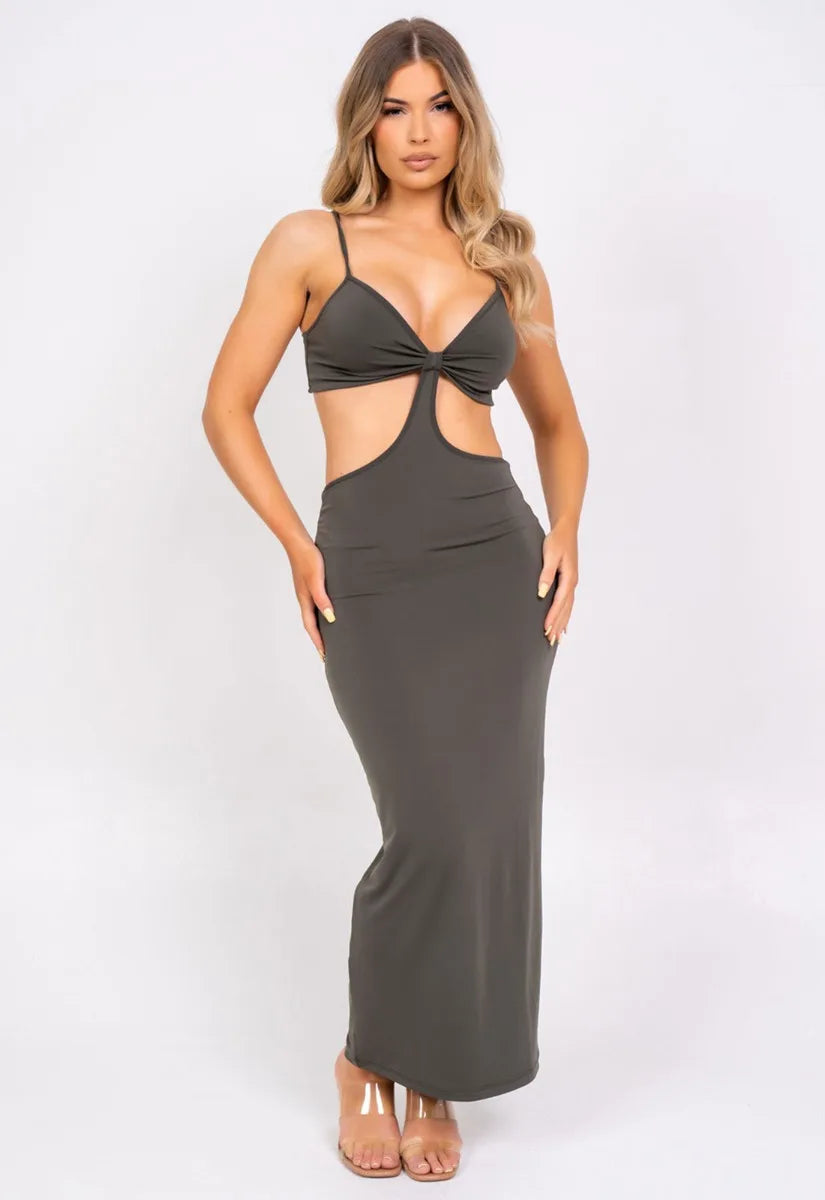 Nazz Collection Khaki Over It Maxi Dress