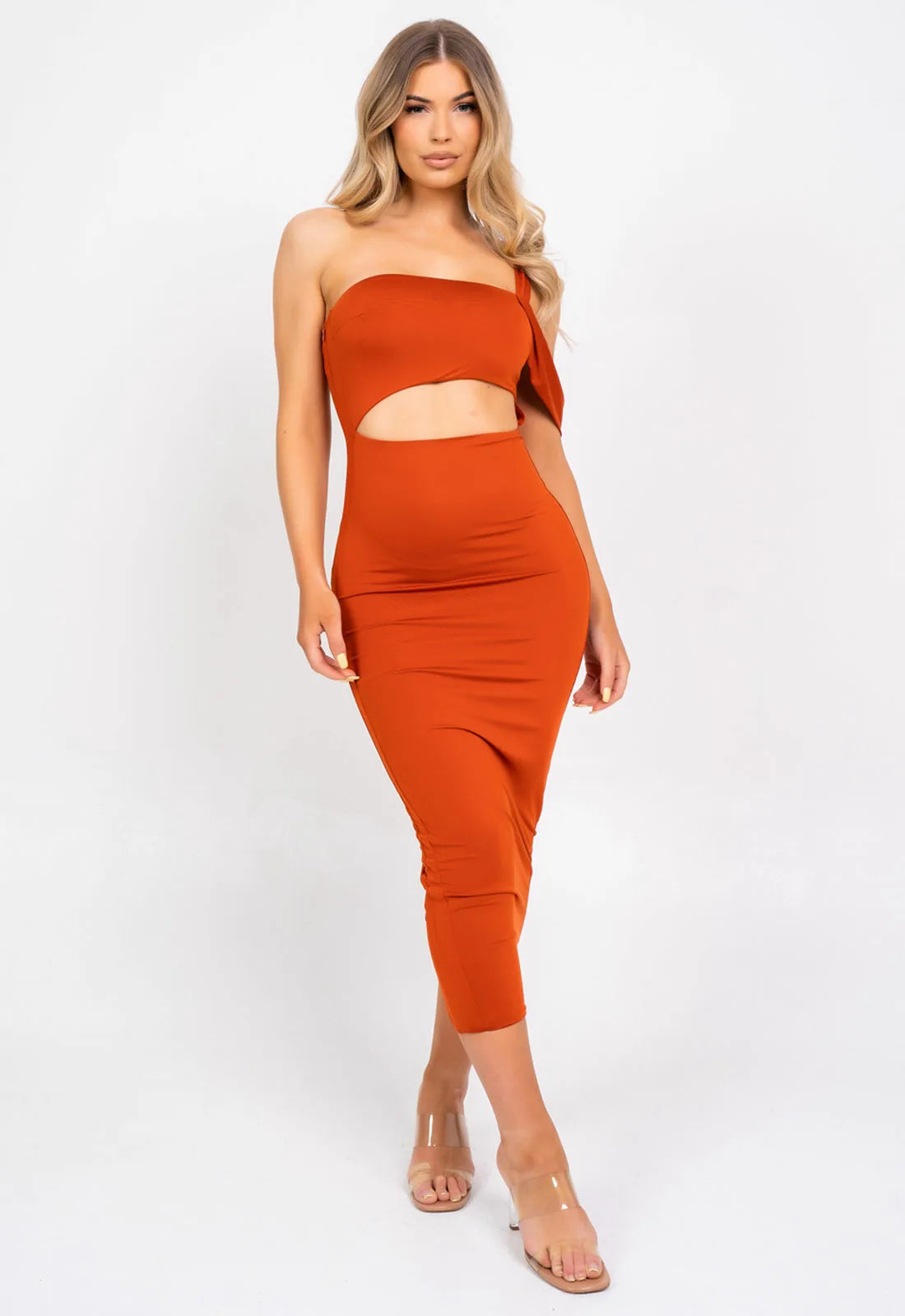 Nazz Collection Orange Chantelle Bodycon Dress