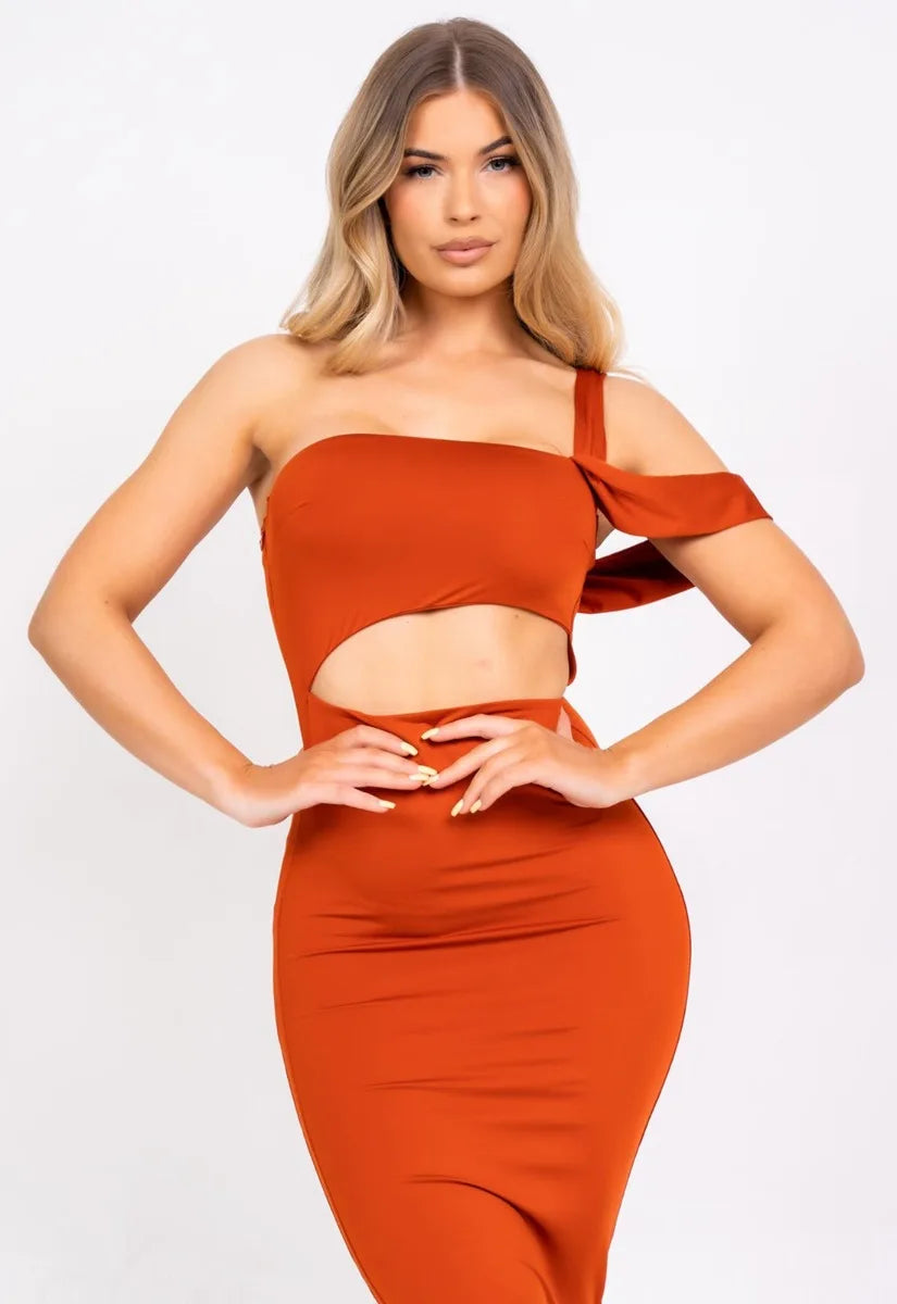 Nazz Collection Orange Chantelle Bodycon Dress