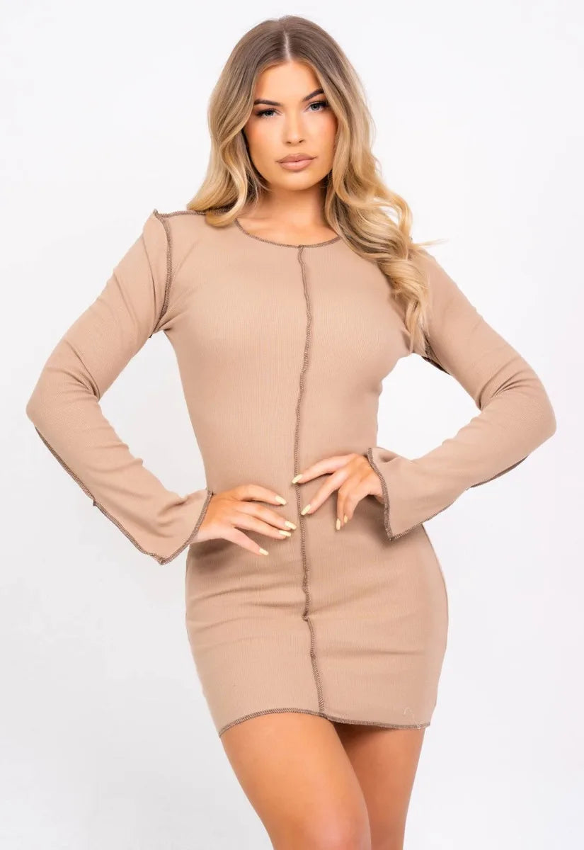 Nazz Collection Sand Material Girl Mini Dress