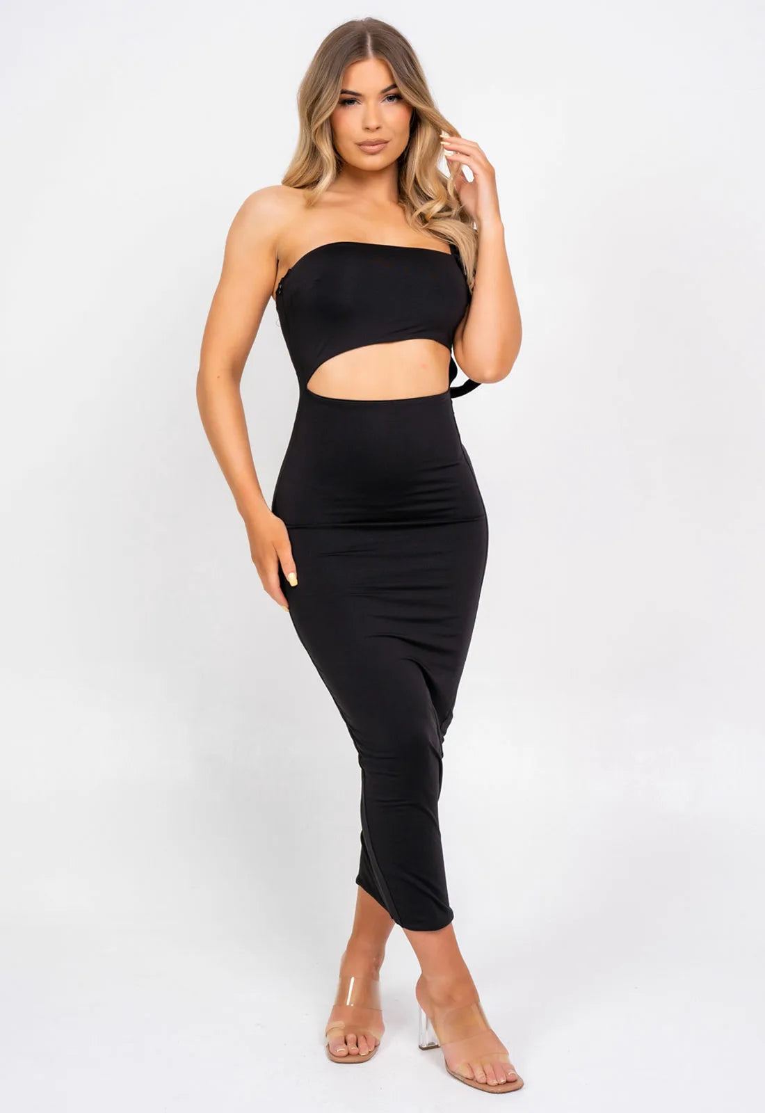 Nazz Collection Black Chantelle Midi Dress-101513