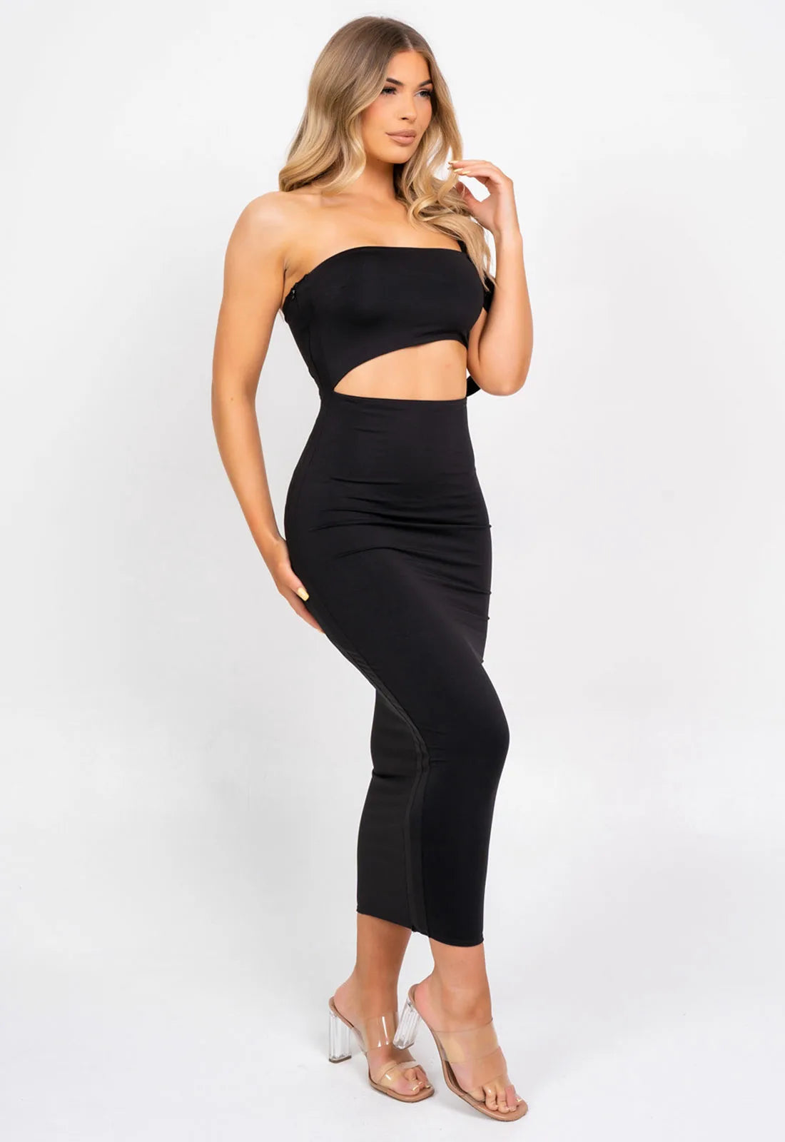 Nazz Collection Black Chantelle Midi Dress-101515
