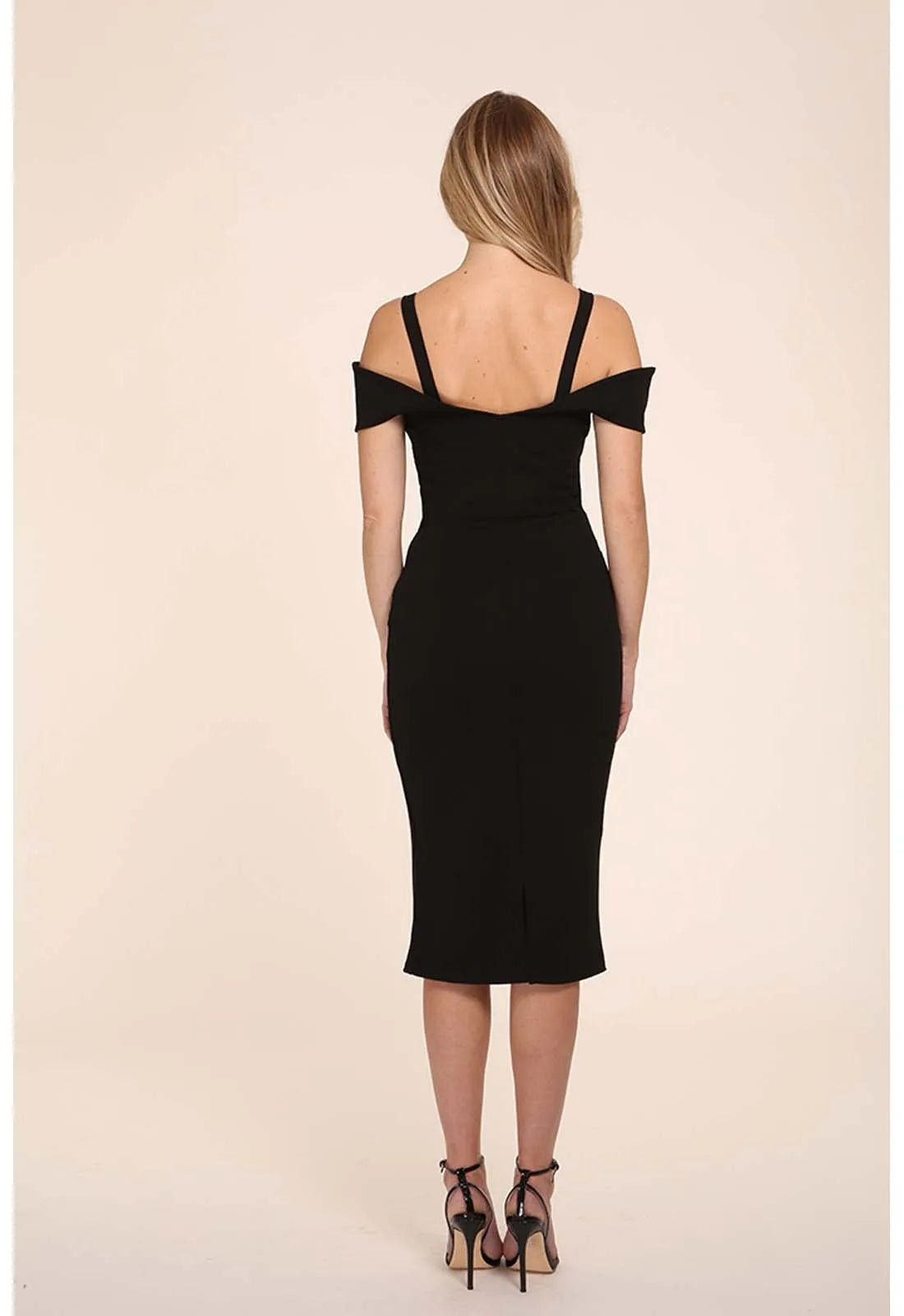 Honor Gold Olivia Black Pencil Hem Dress-30869